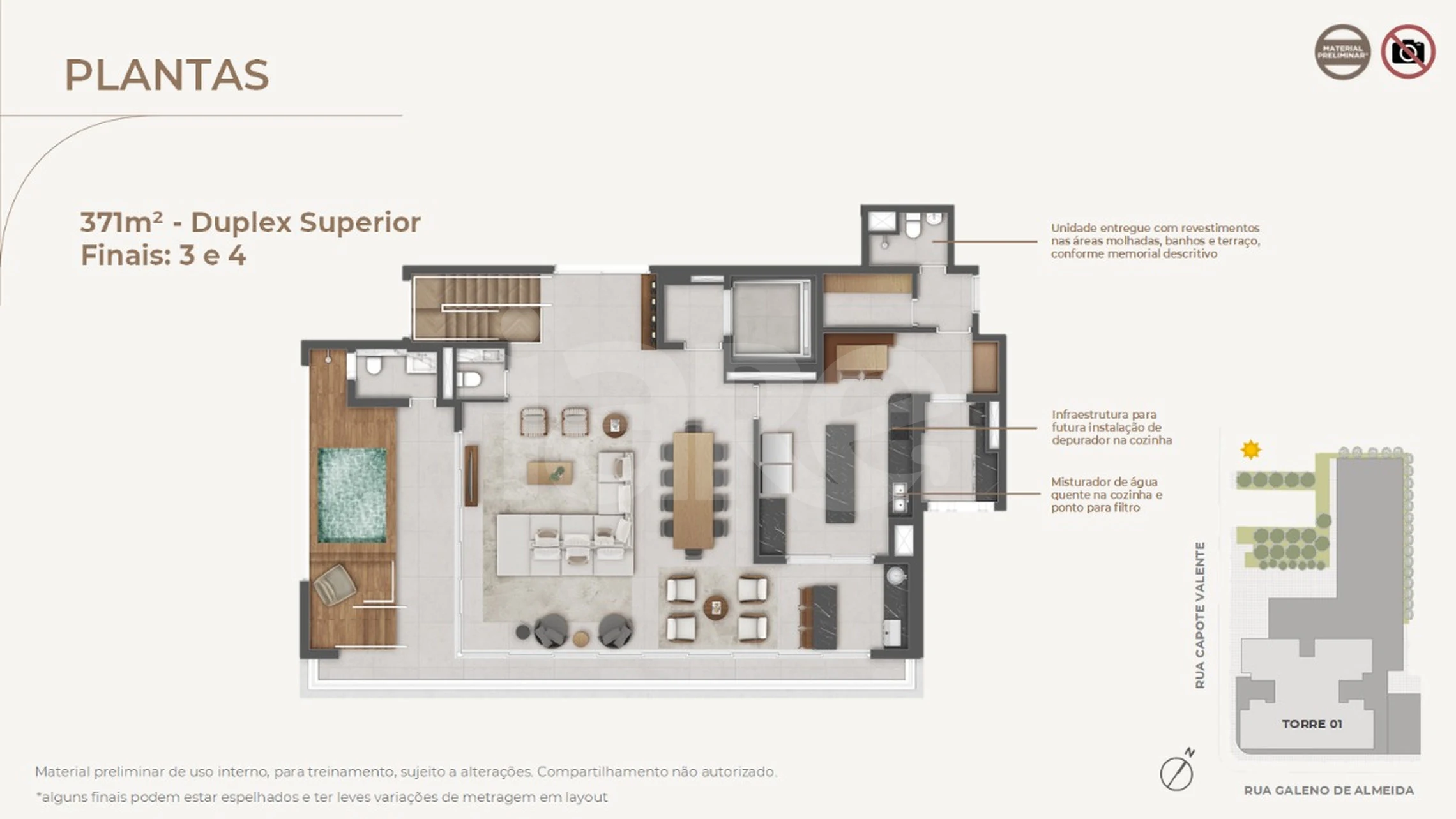 Planta — Cobertura Duplex 366,02 m²