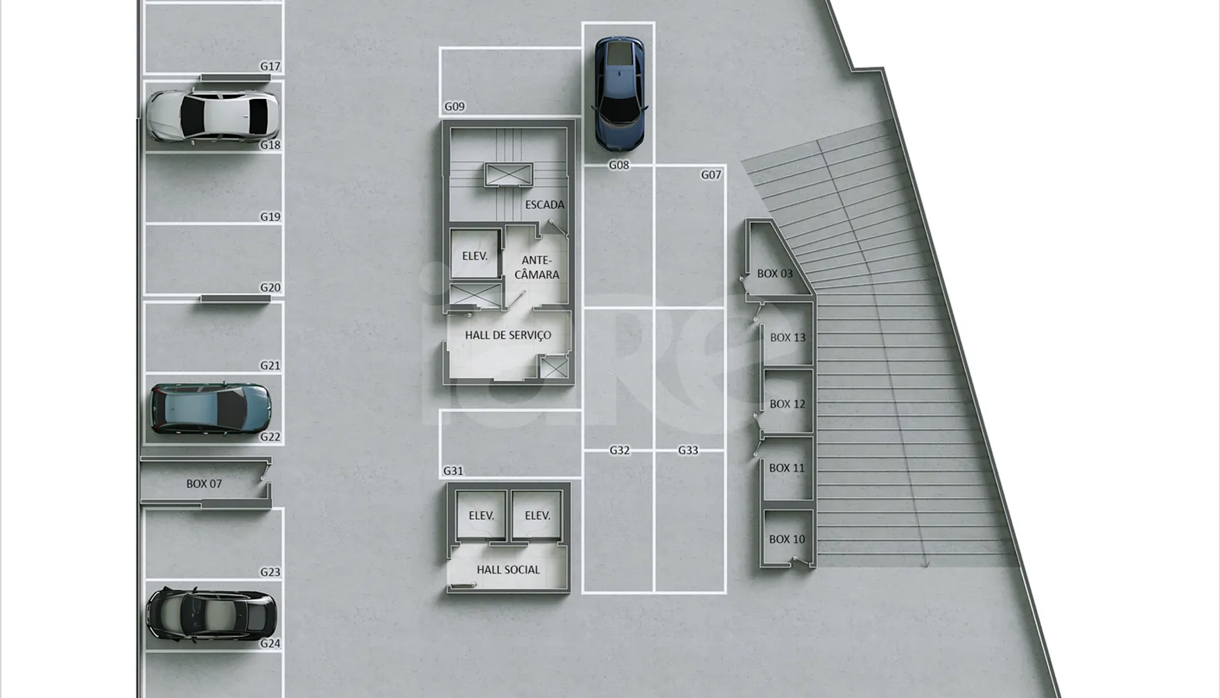 Planta — Pavimento garagem 1