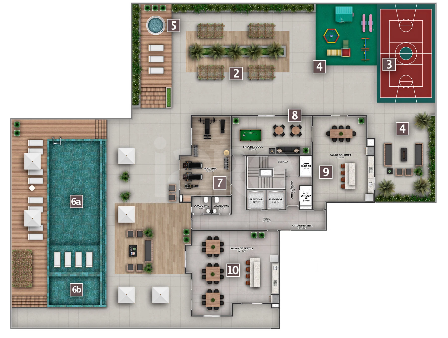 Planta — Pavimento lazer