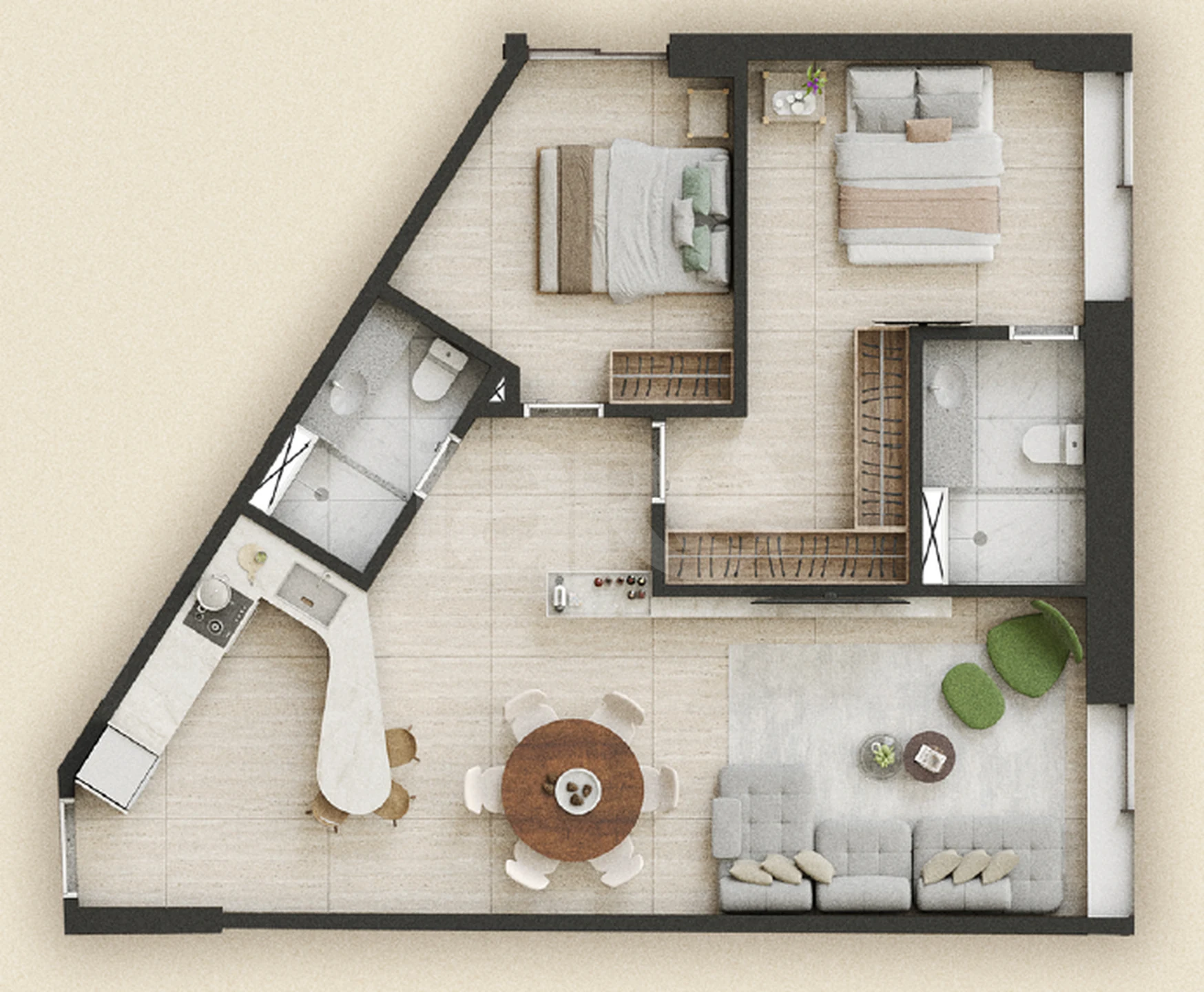 Planta — Apartamento 76,15 m²