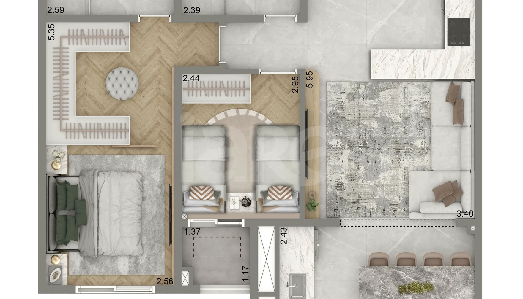 Planta — Apartamento 69,5 m²