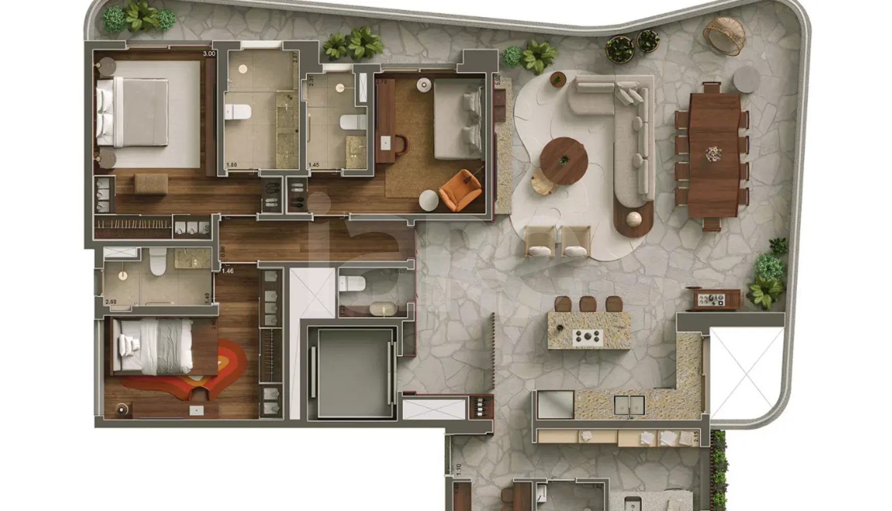 Planta — Apartamento 182,35 m²