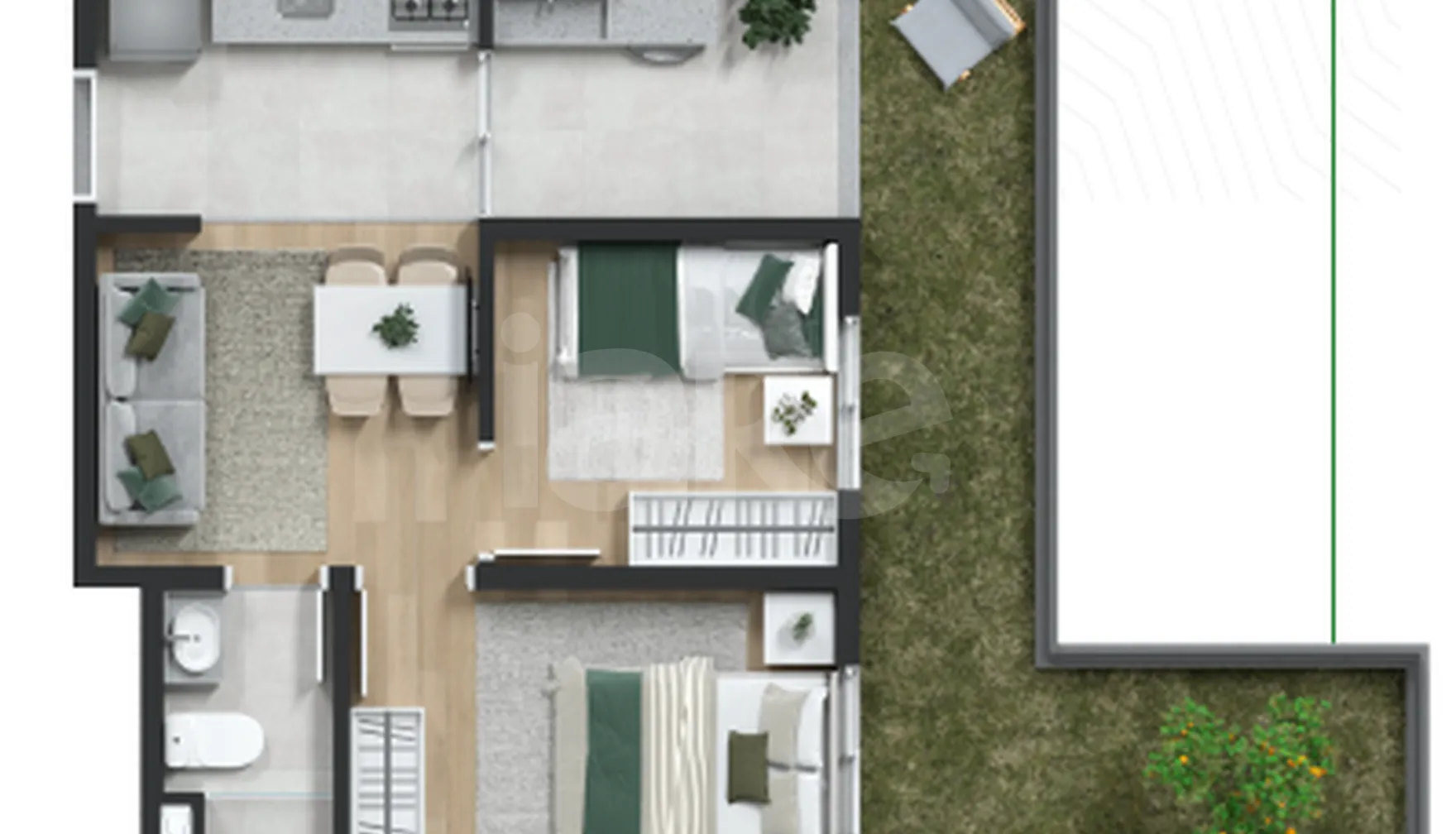 Planta — Garden 61,48 m²
