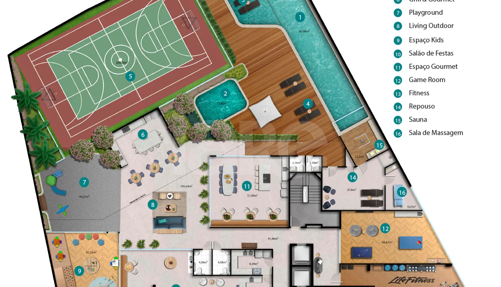 Planta — Pavimento lazer