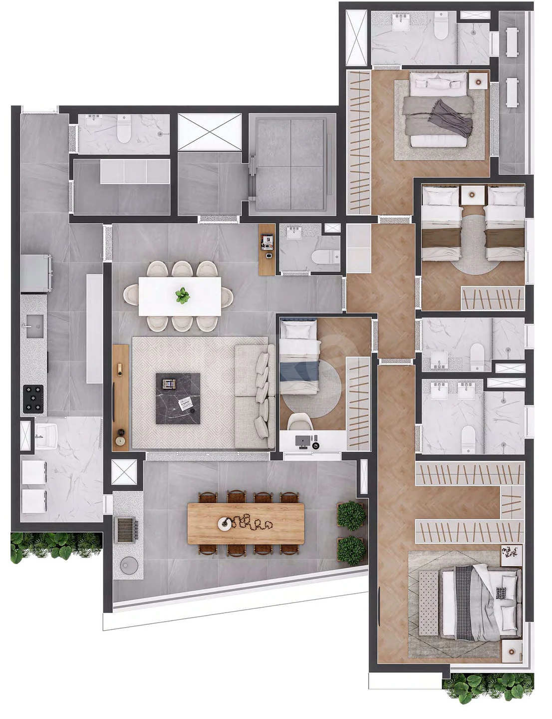 Planta — Apartamento 156,89 m²