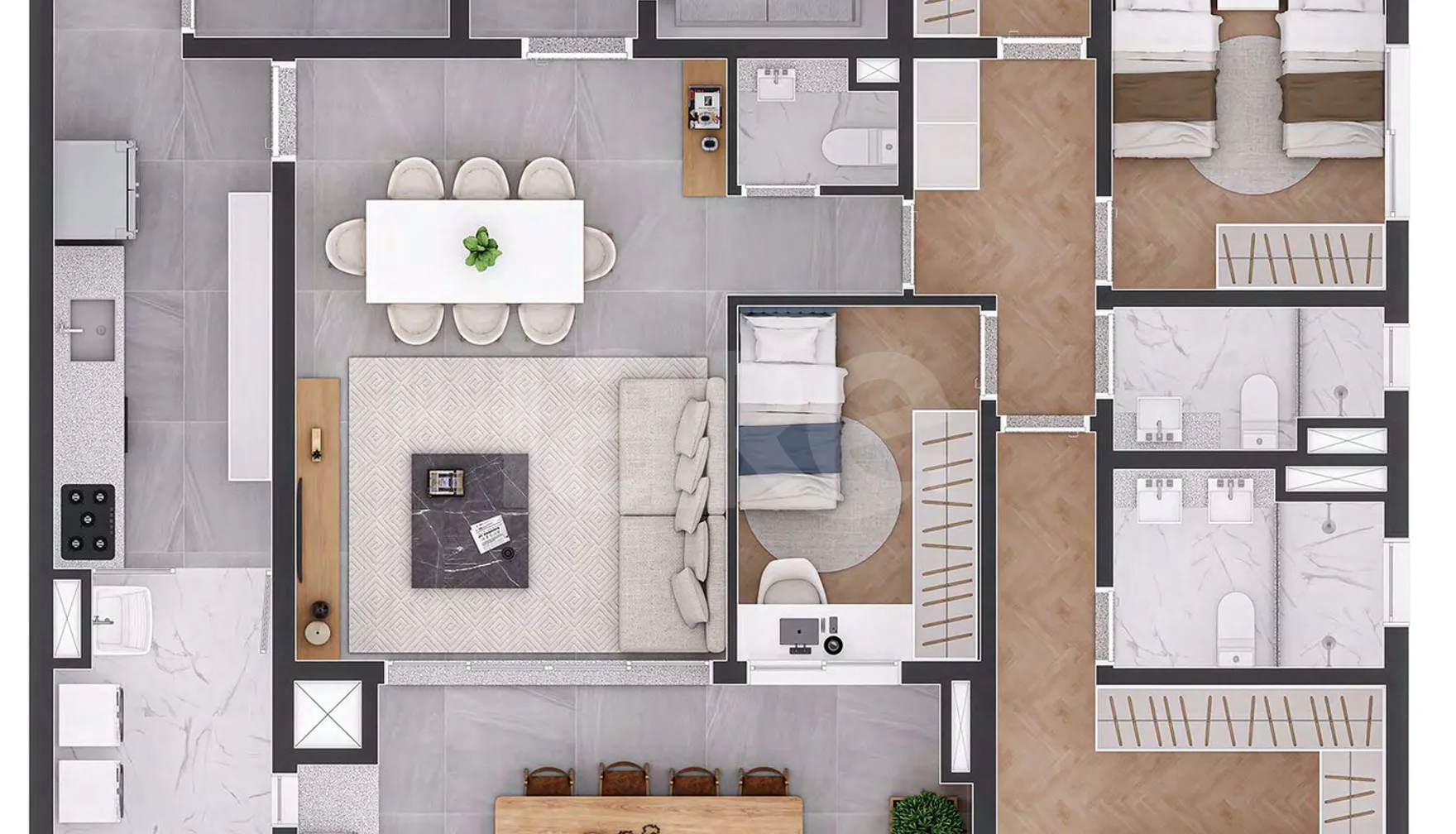 Planta — Apartamento 156,89 m²