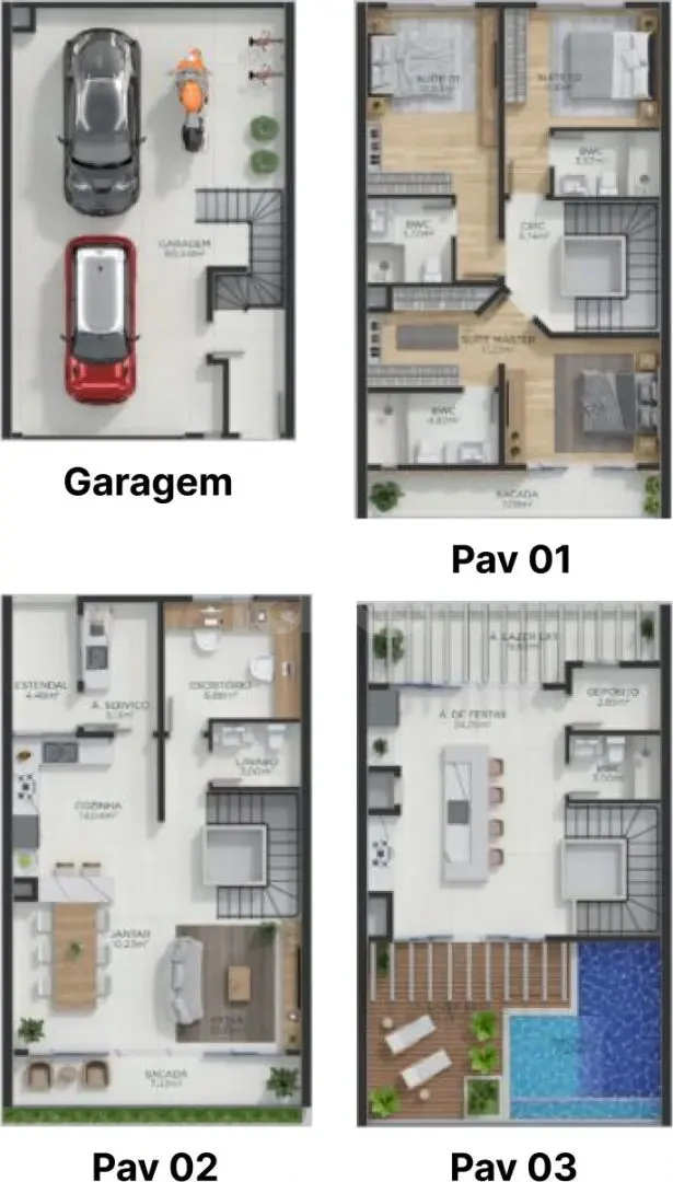 Planta — Casa em Condomínio 333,37 m²