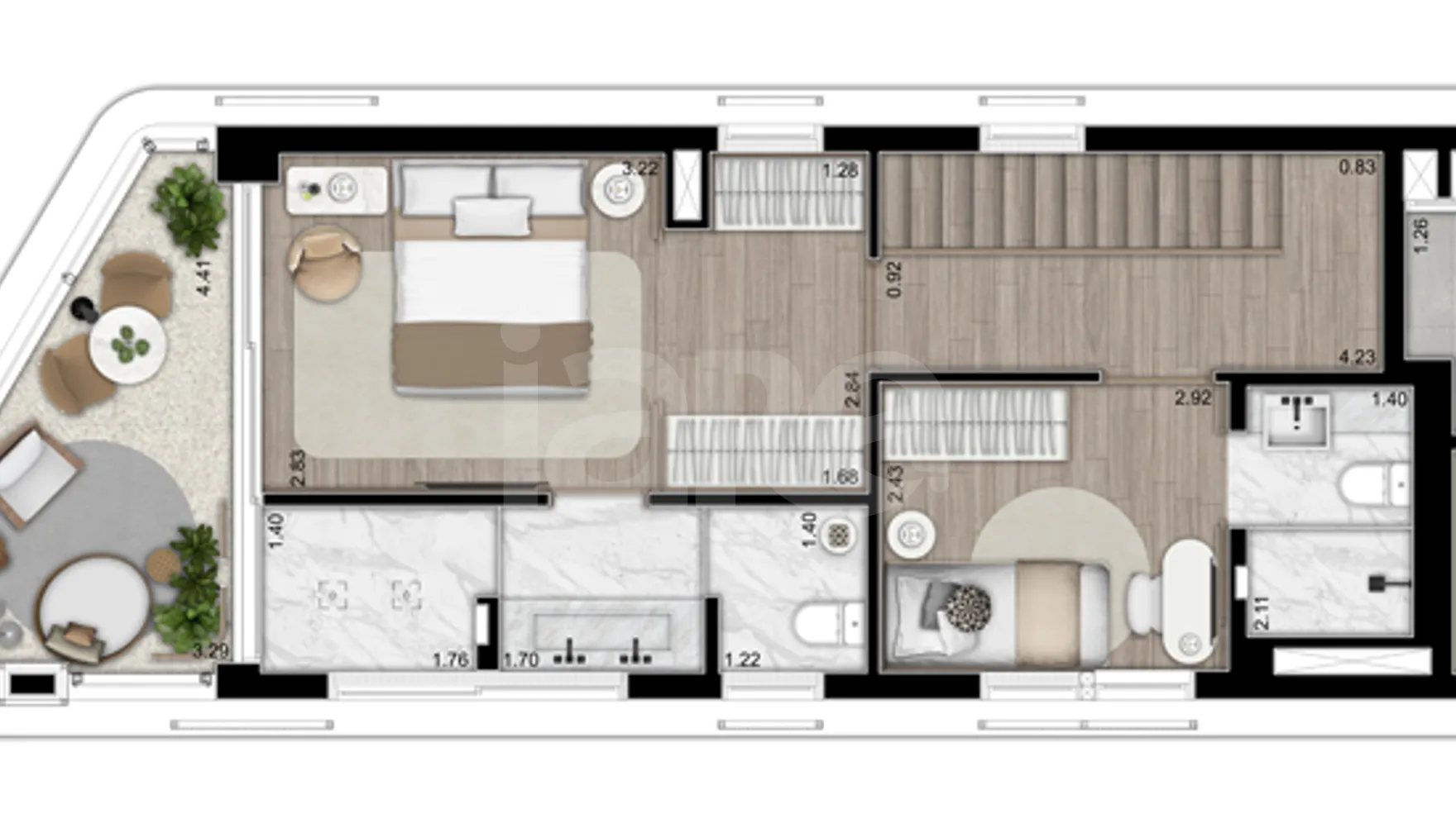 Planta — Cobertura Duplex 116,23 m²