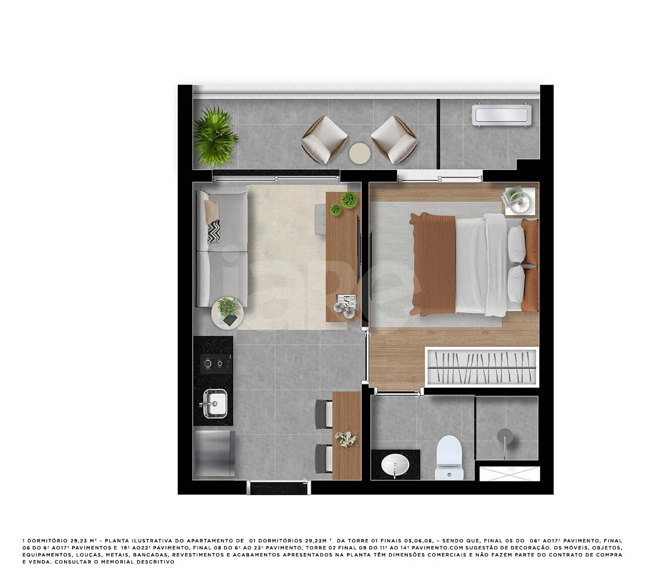 Planta — Apartamento 29,24 m²