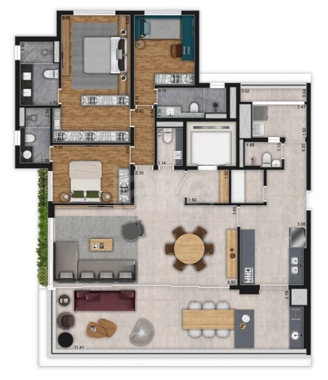 Planta — Apartamento 181,9 m²