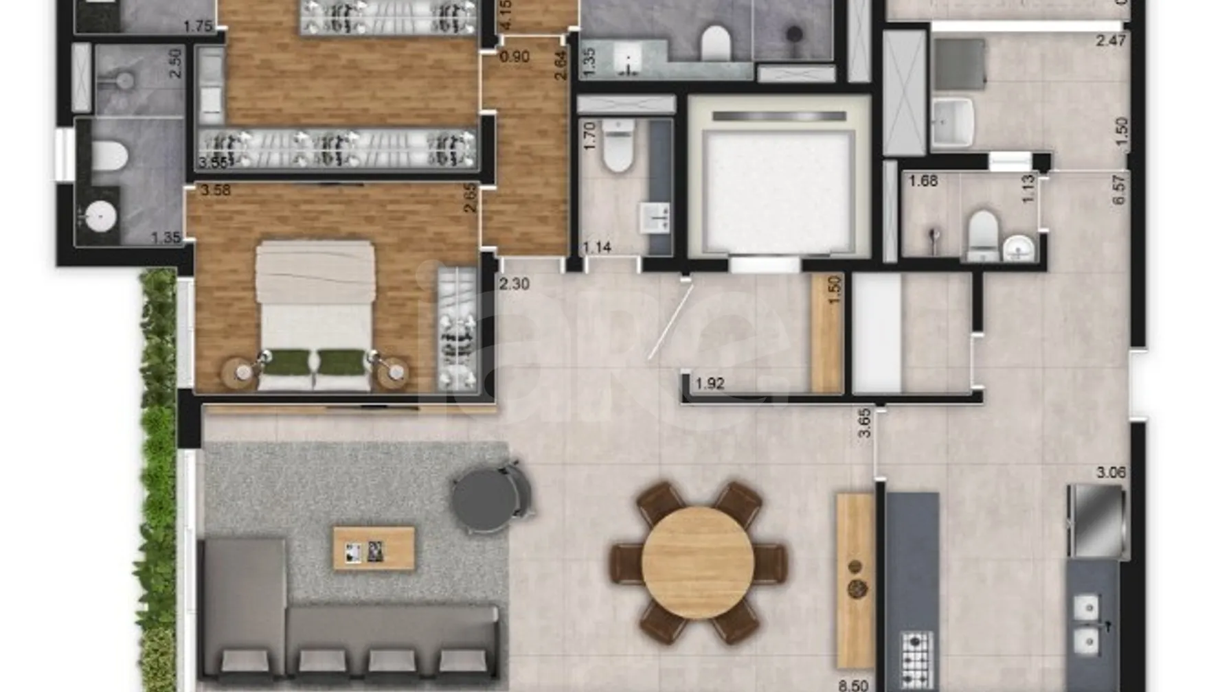 Planta — Apartamento 181,9 m²