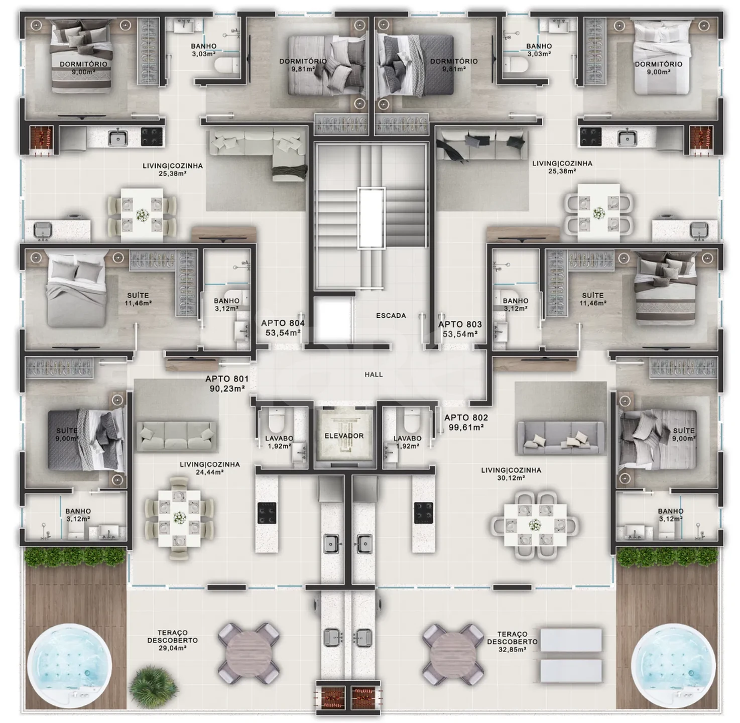 Planta — Pavimento rooftop
