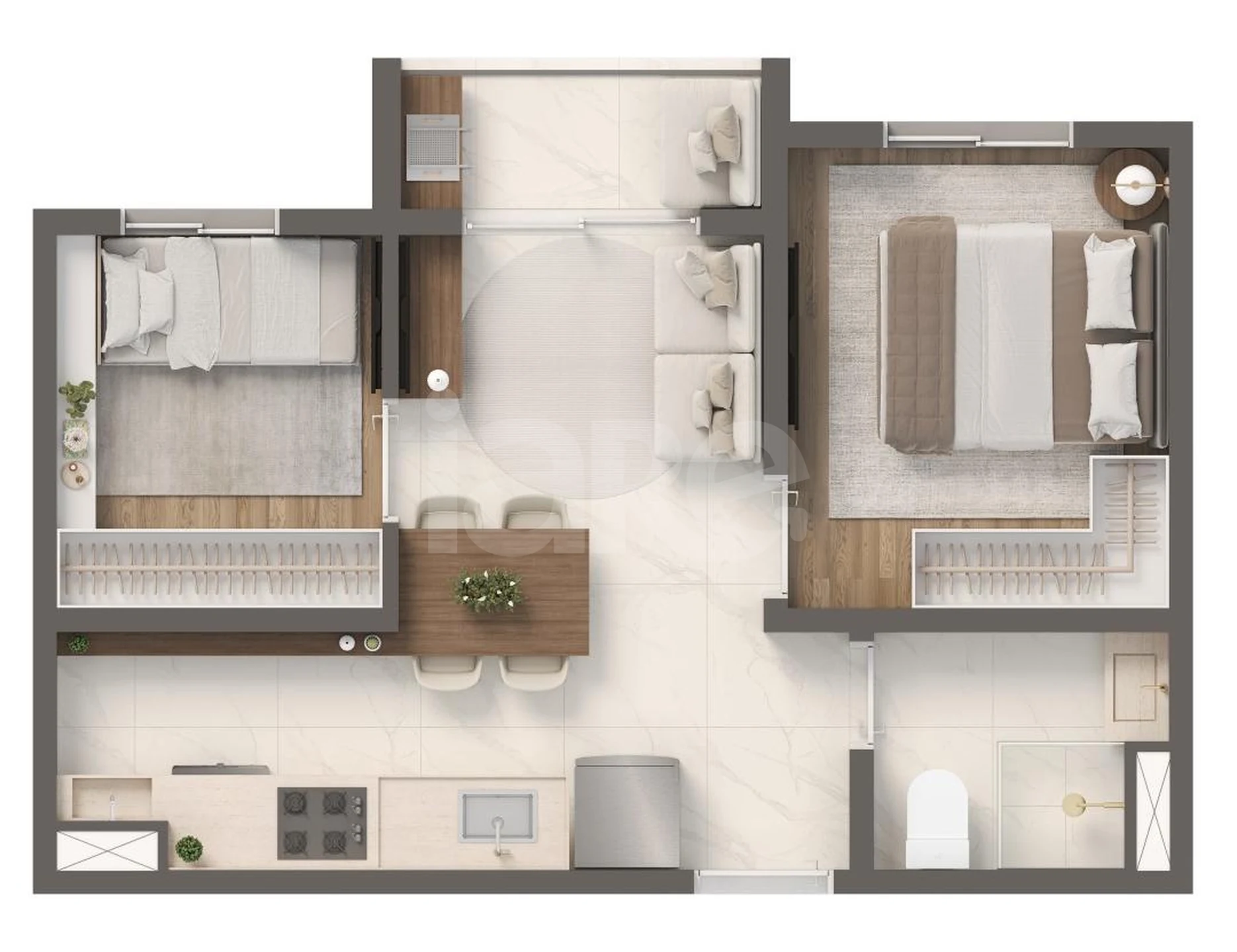 Planta — Apartamento 32 m²