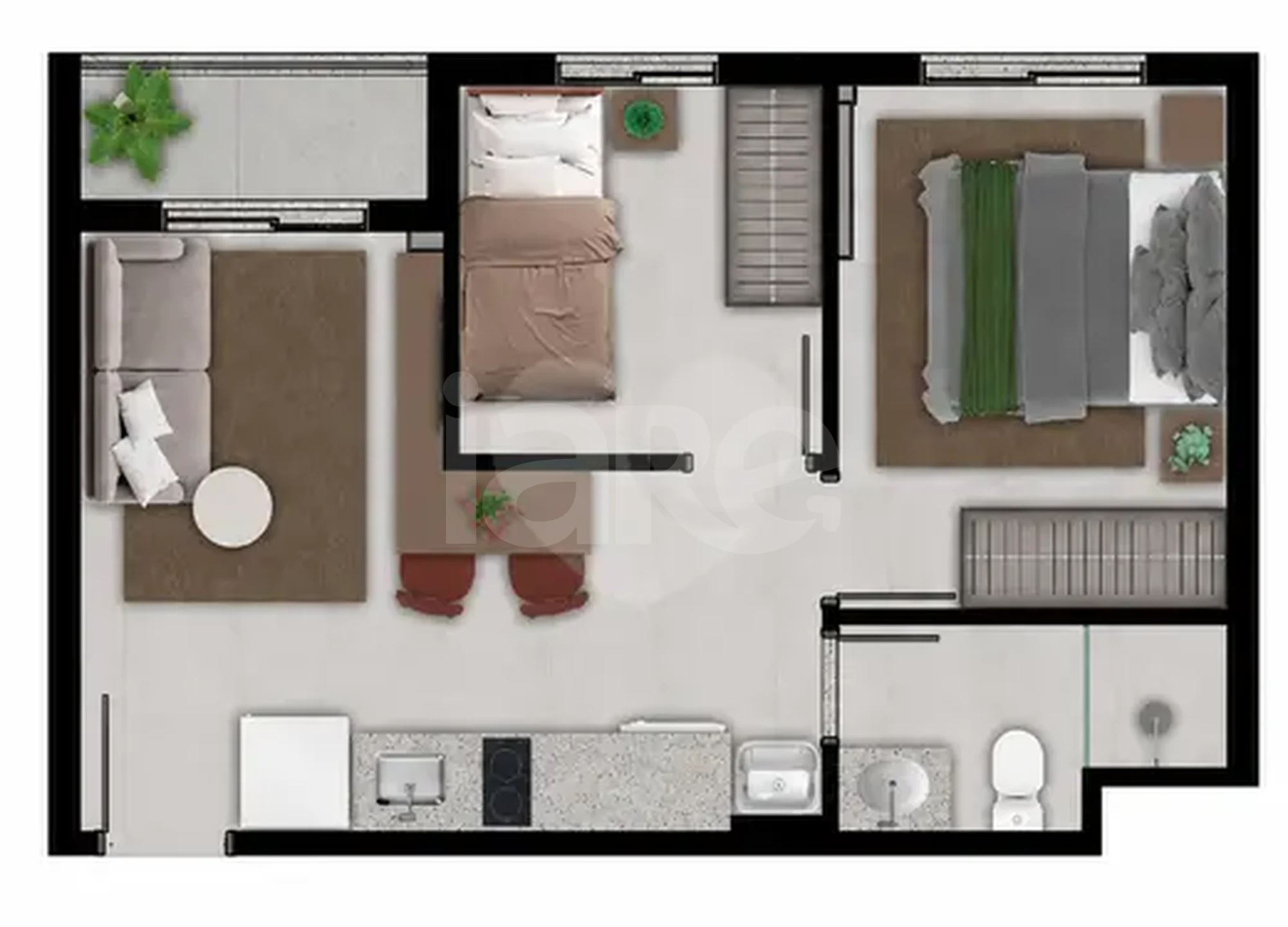 Planta — Apartamento 36,04 m²