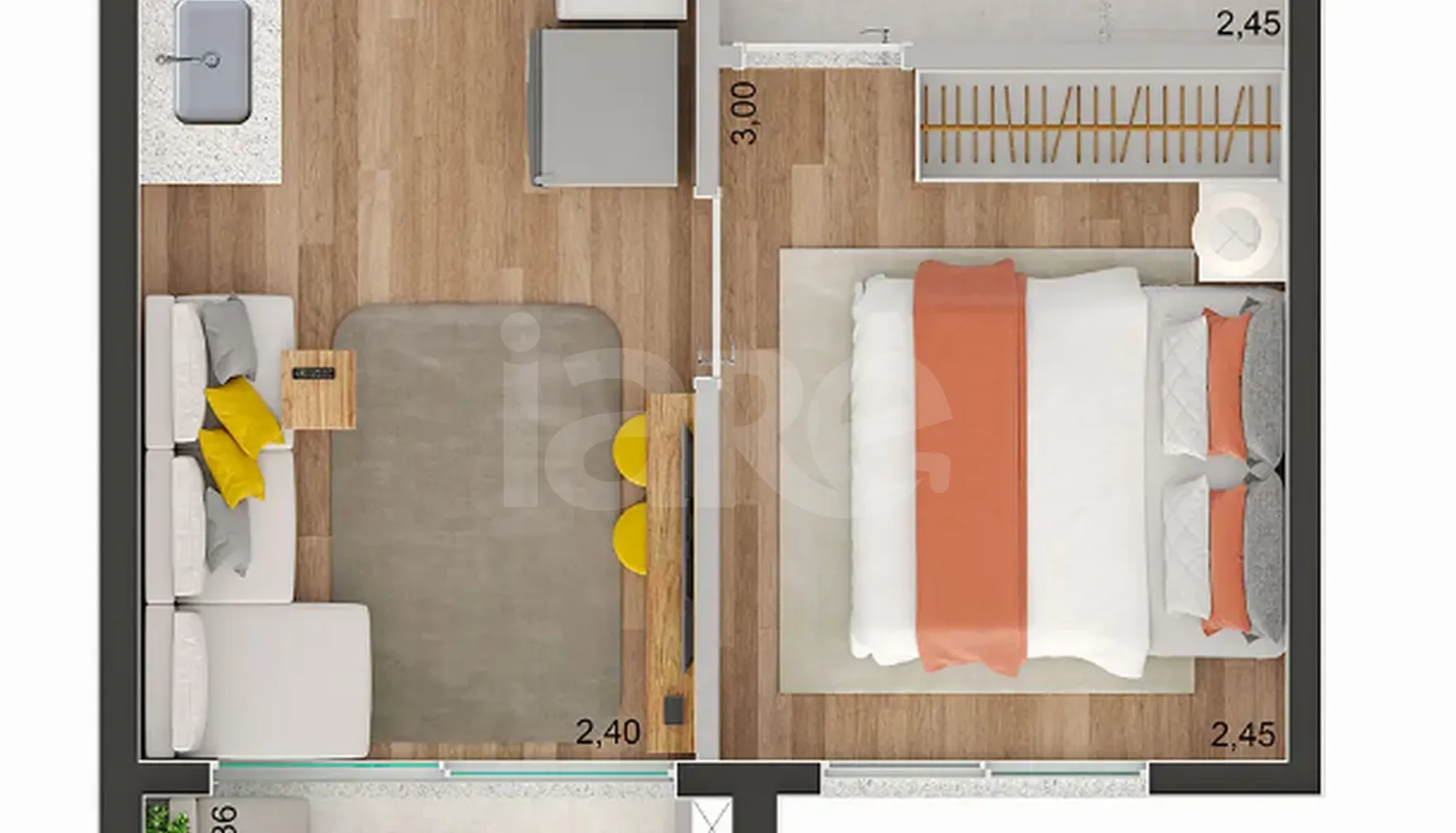 Planta — Apartamento 26,97 m²