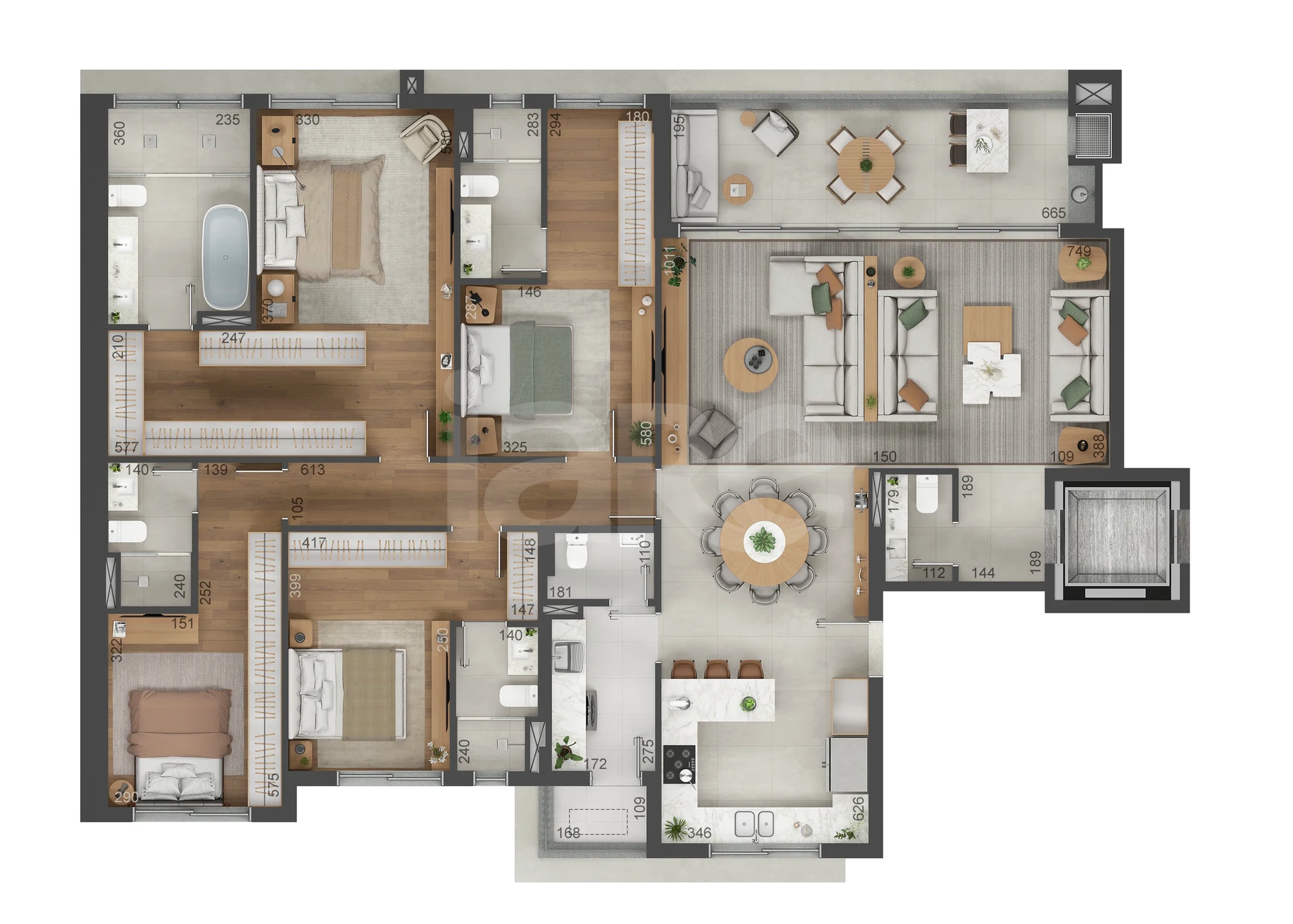 Planta — Apartamento 190,63 m²
