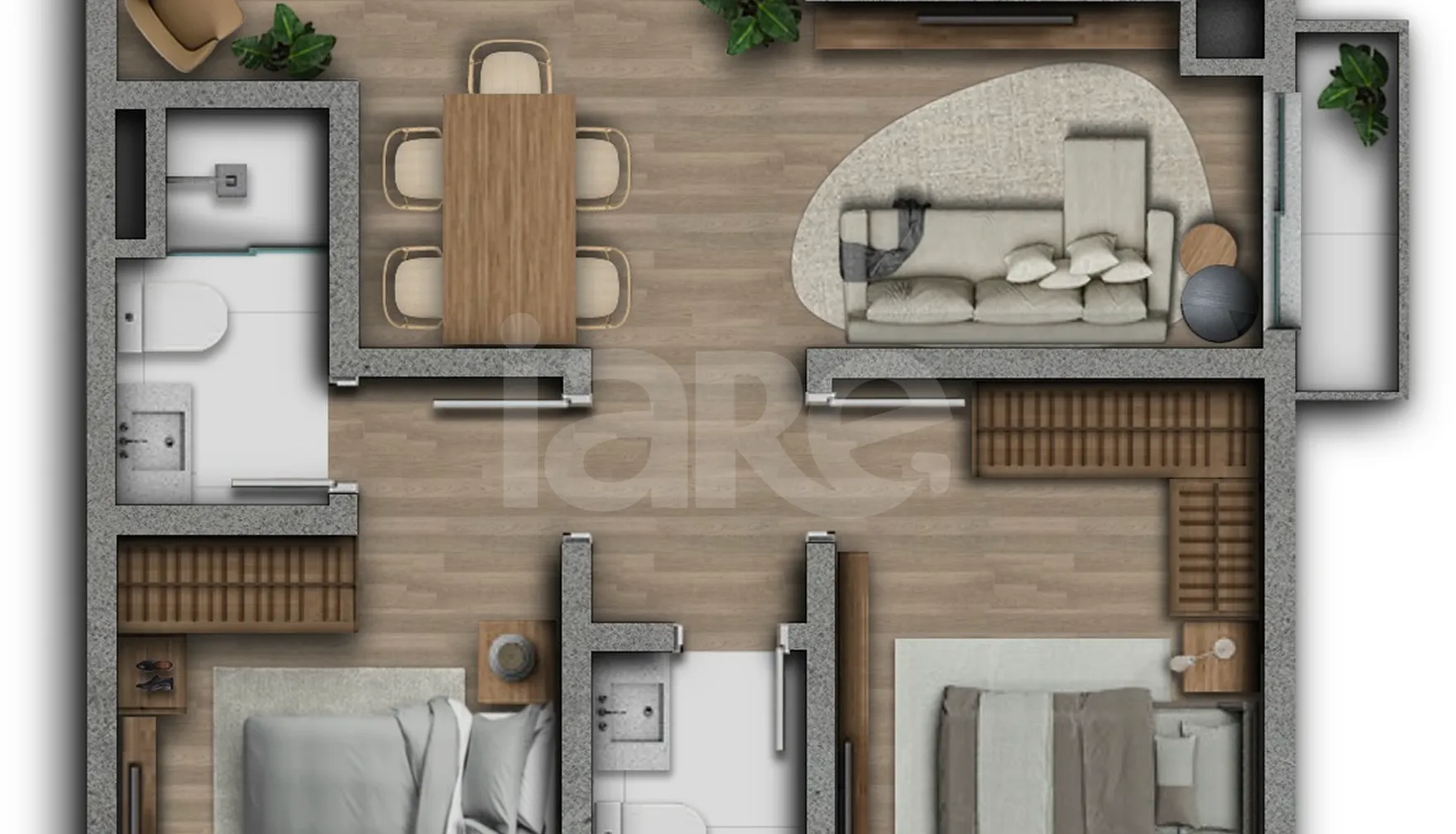 Planta — Apartamento 66 m²
