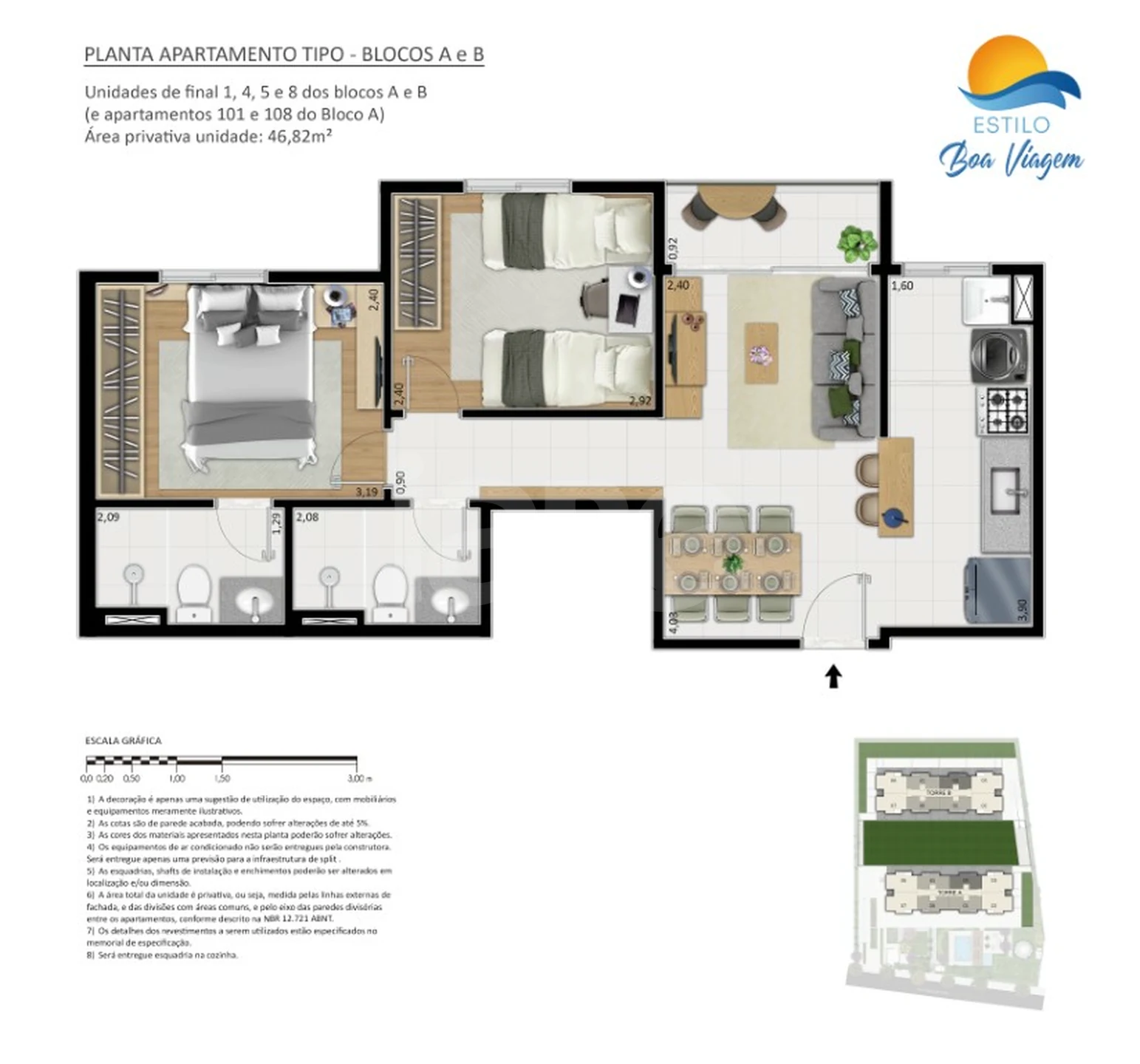 Planta — Apartamento 46,82 m²