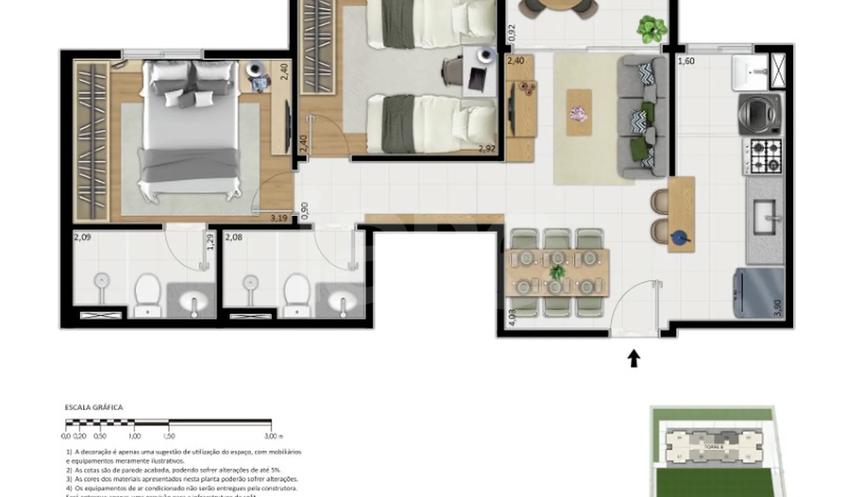 Planta — Apartamento 46,82 m²