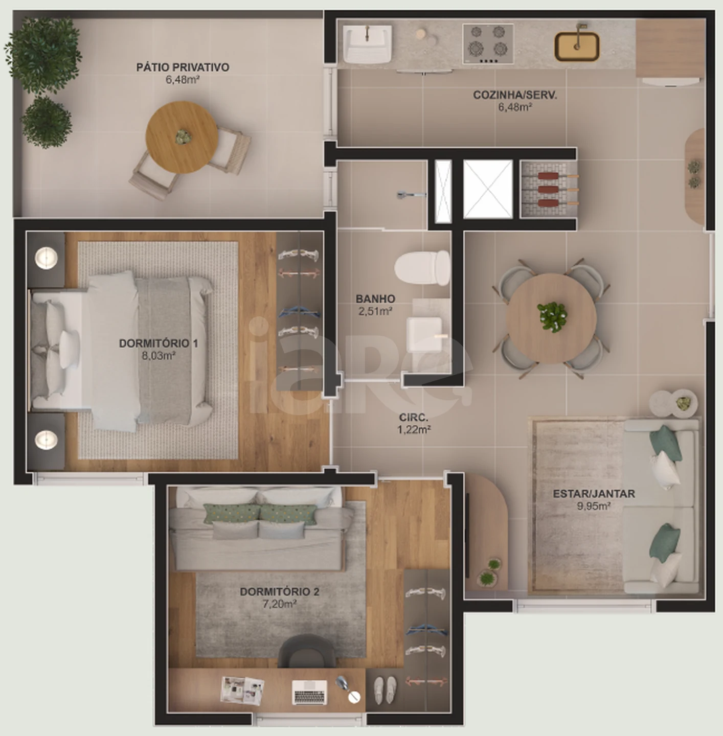 Planta — Garden 48,04 m²