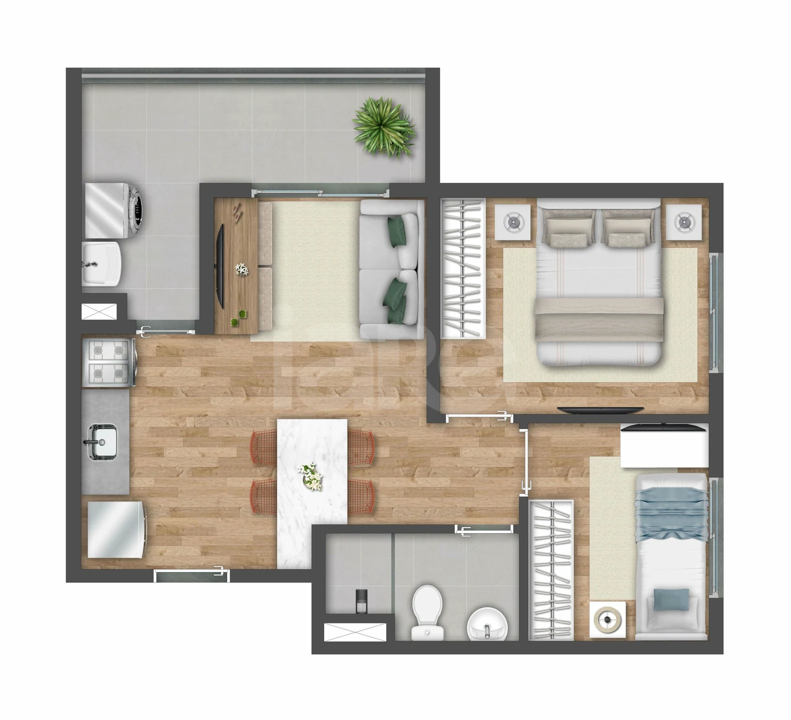 Planta — Apartamento 42,16 m²