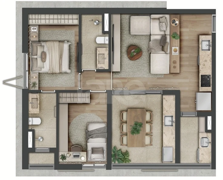 Planta — Garden 92,3 m²