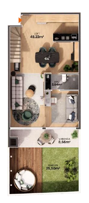 Planta — Apartamento 133,28 m²