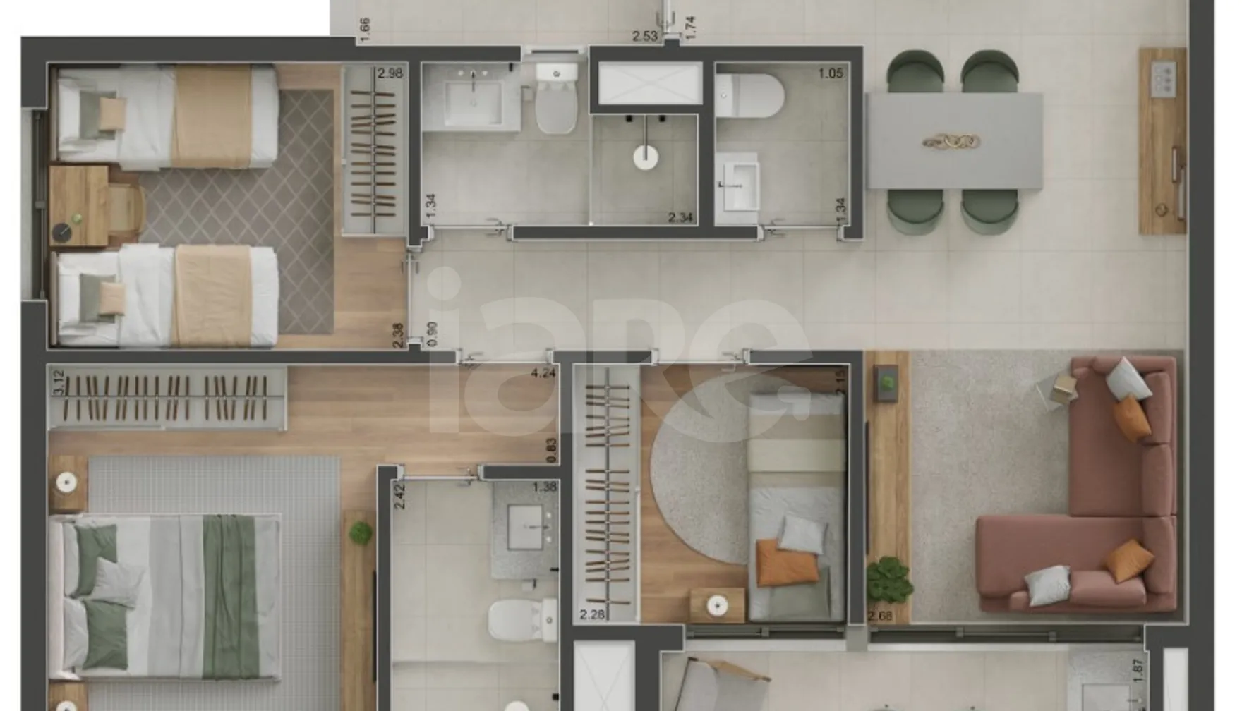 Planta — Apartamento 79,7 m²
