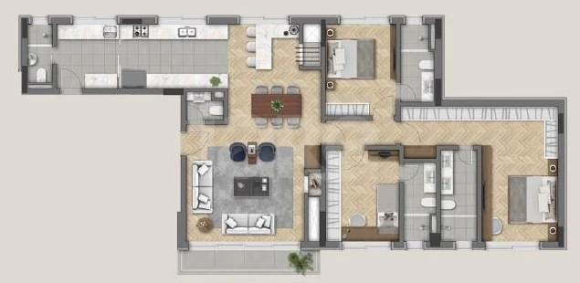 Planta — Apartamento 155,76 m²