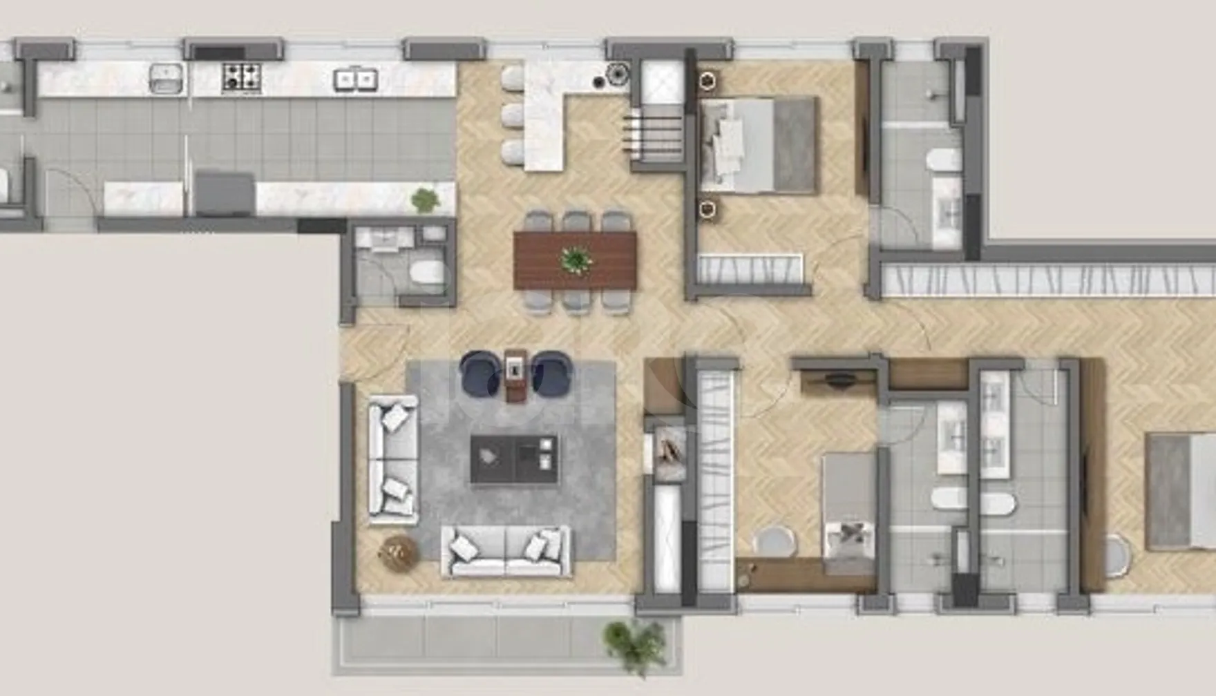 Planta — Apartamento 155,76 m²
