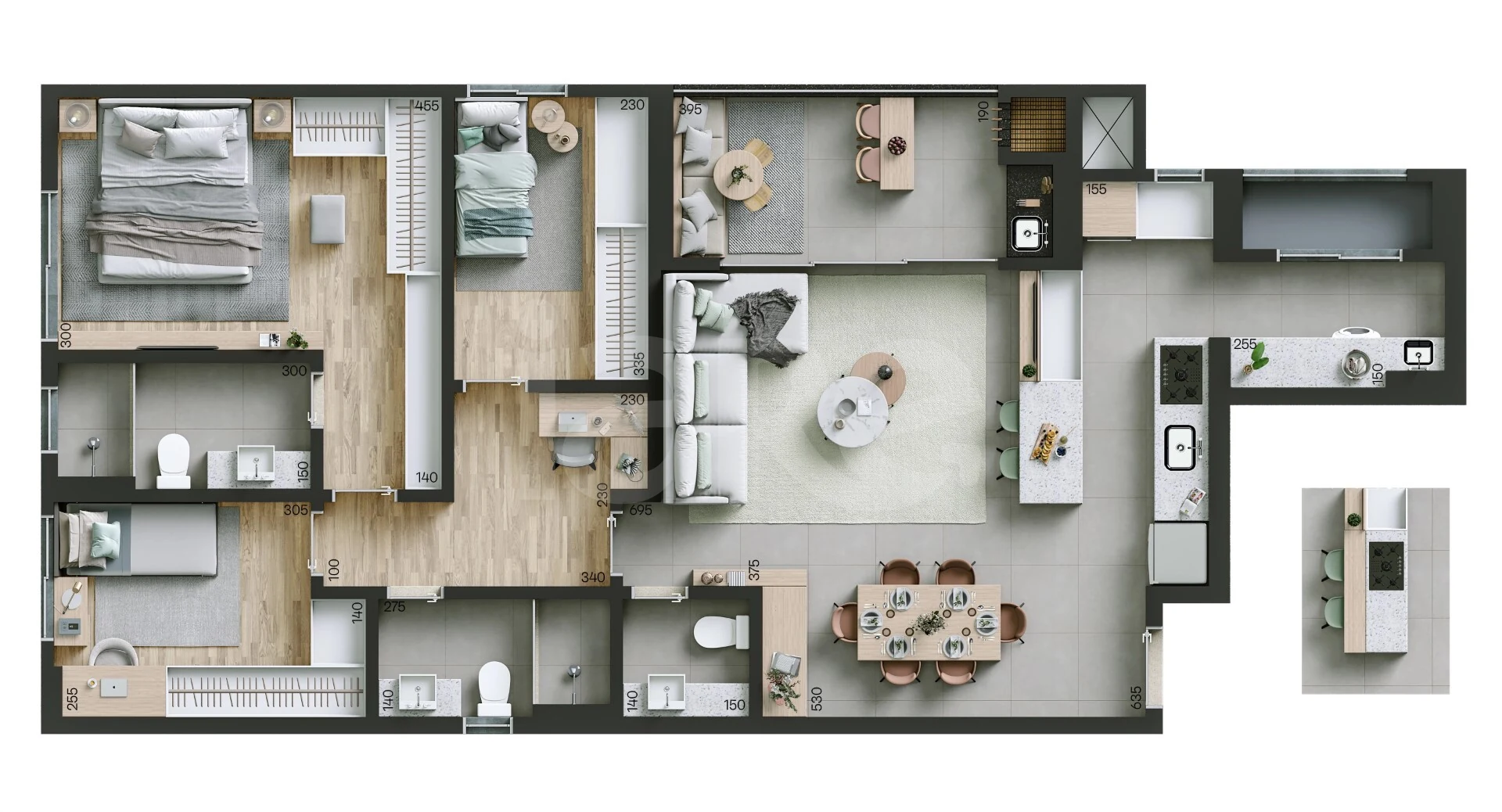 Planta — Apartamento 113 m²