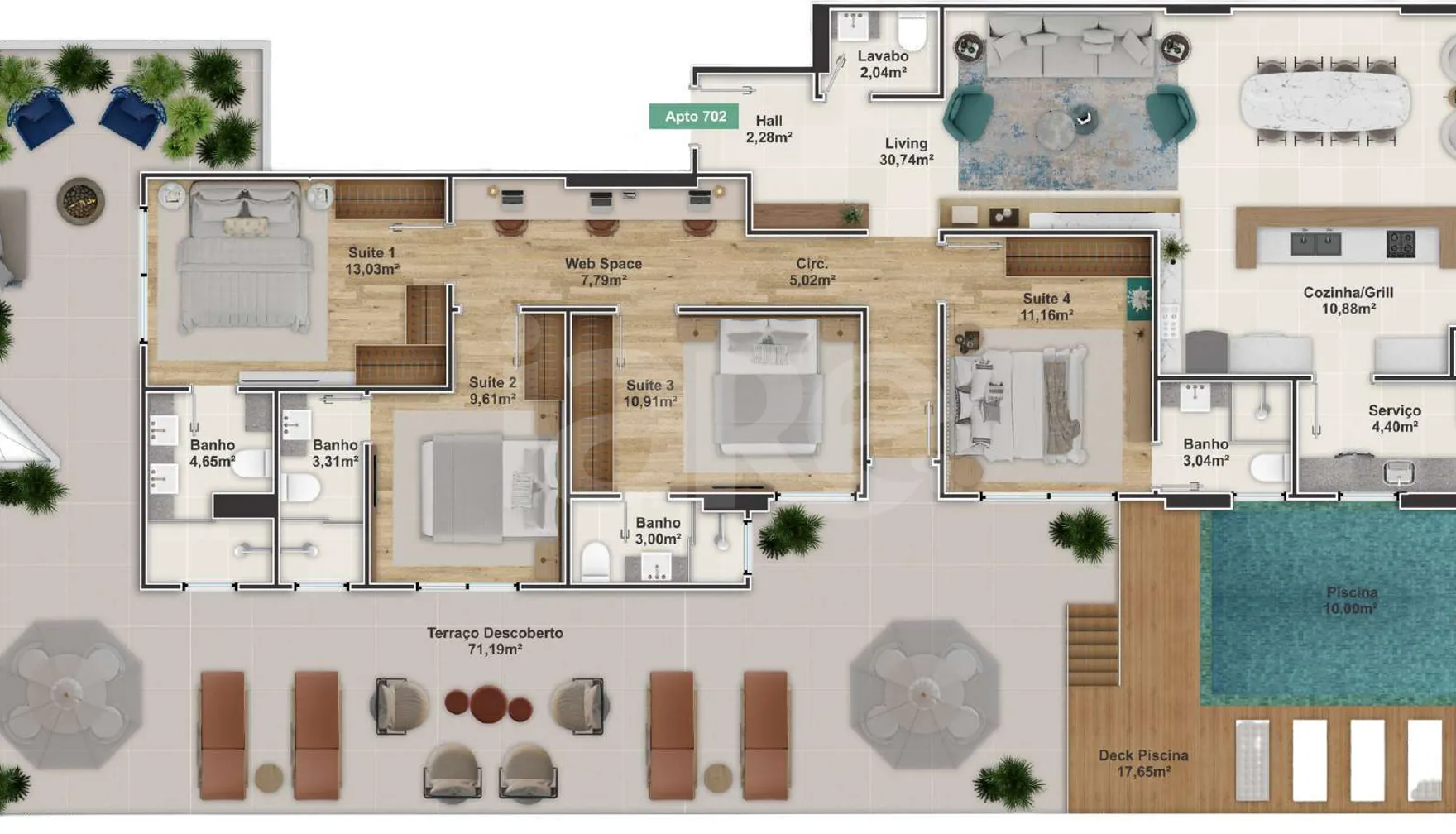 Planta — Garden 251,53 m²
