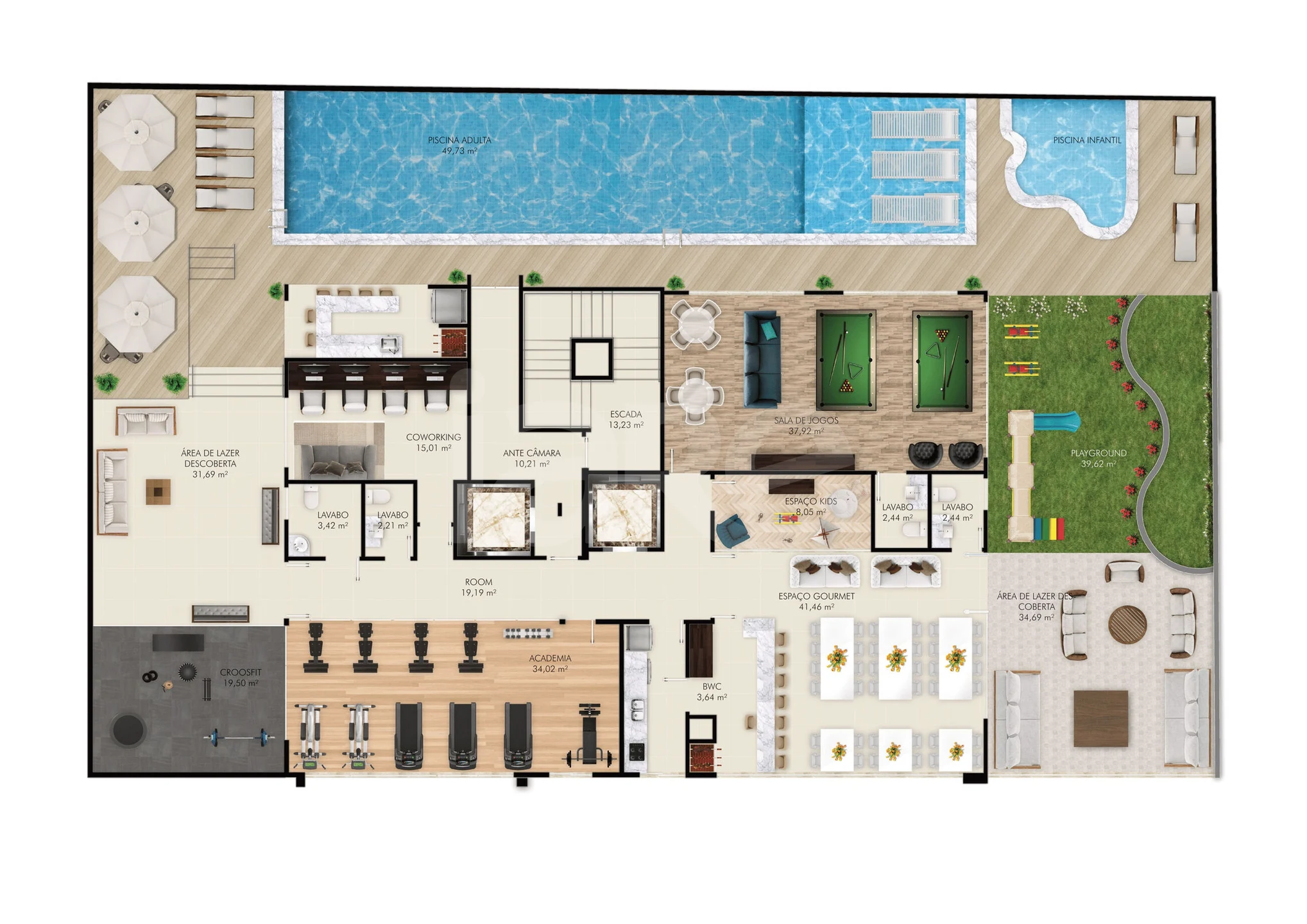 Planta — Pavimento lazer