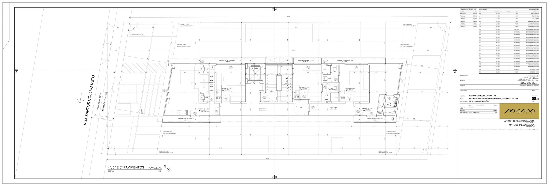 Planta — PAVIMENTO 4,5 E 6