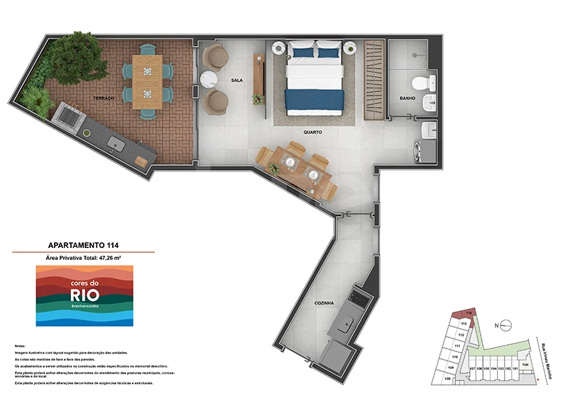 Planta — Garden 47,26 m²