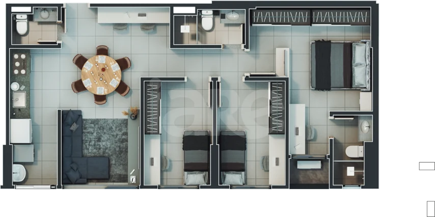 Planta — Apartamento 78,12 m²