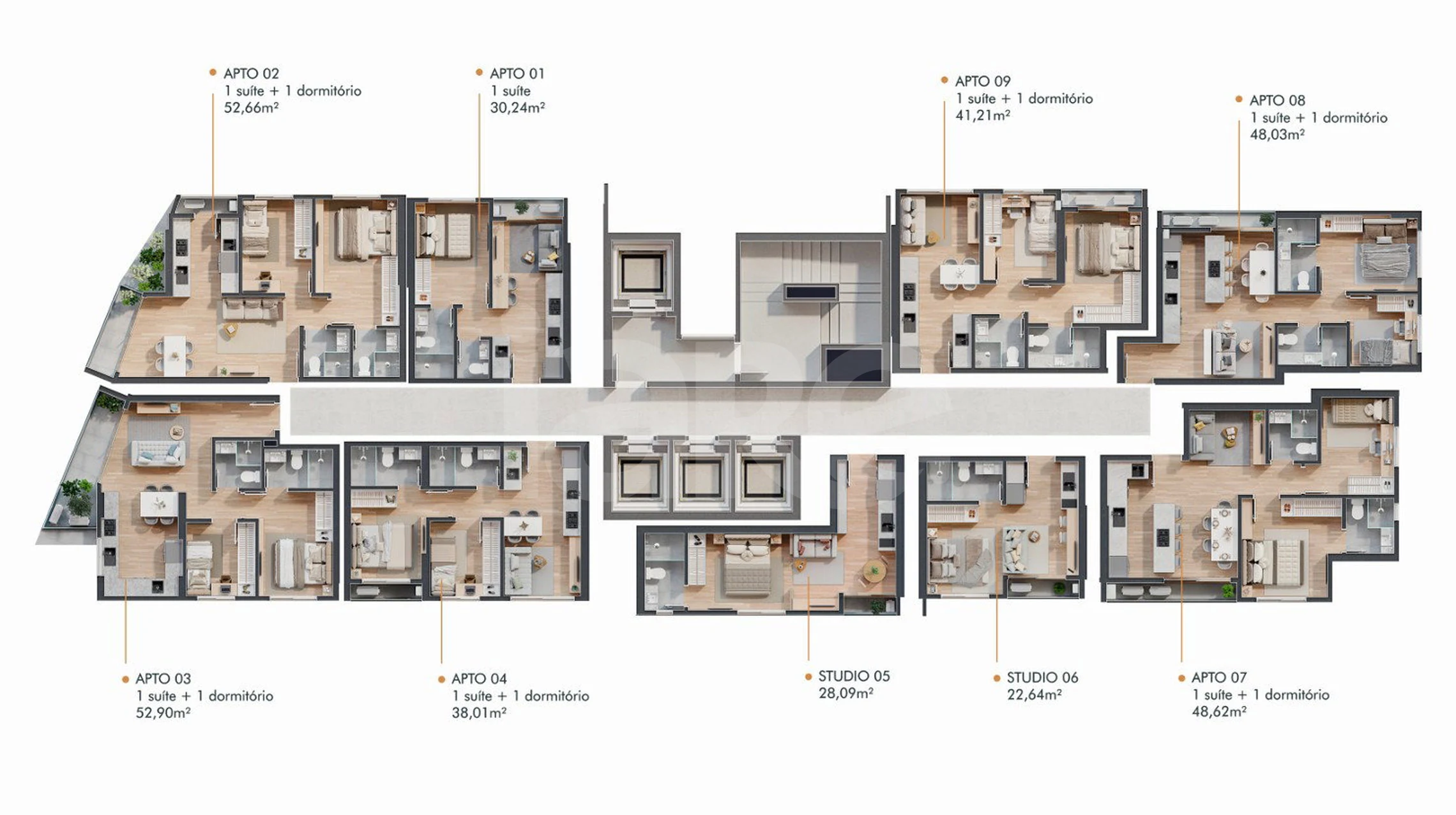 Planta — Pavimento 08 ao 16