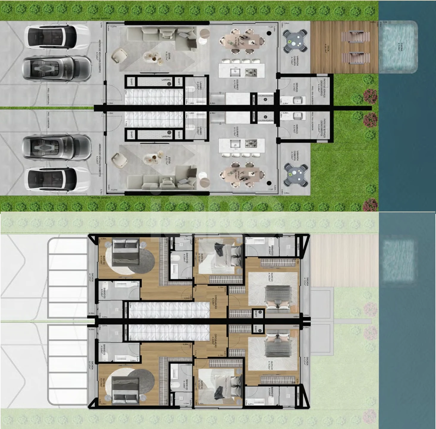 Planta — Casa em Condomínio 186,17 m²