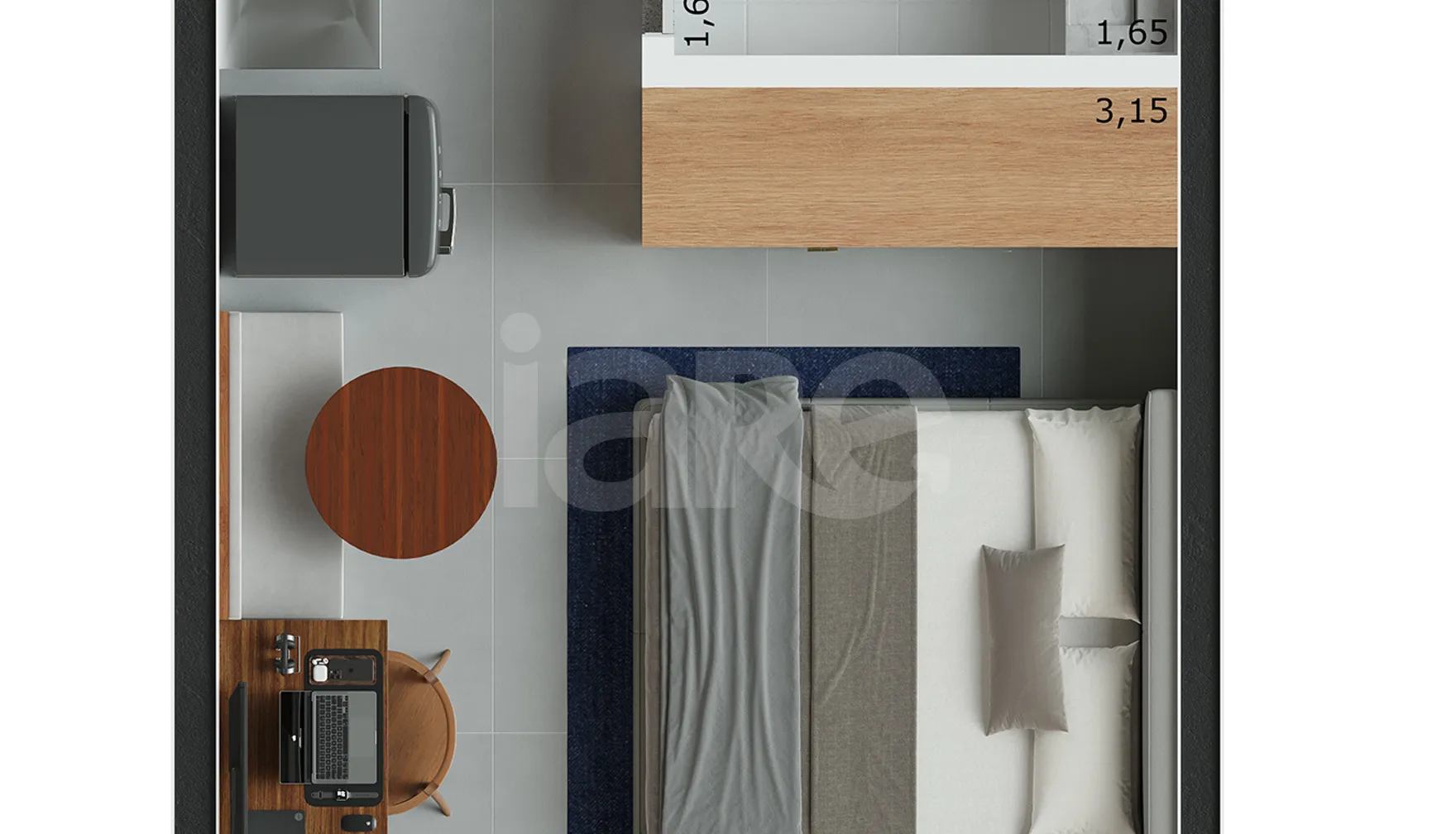 Planta — Studio 18,56 m²