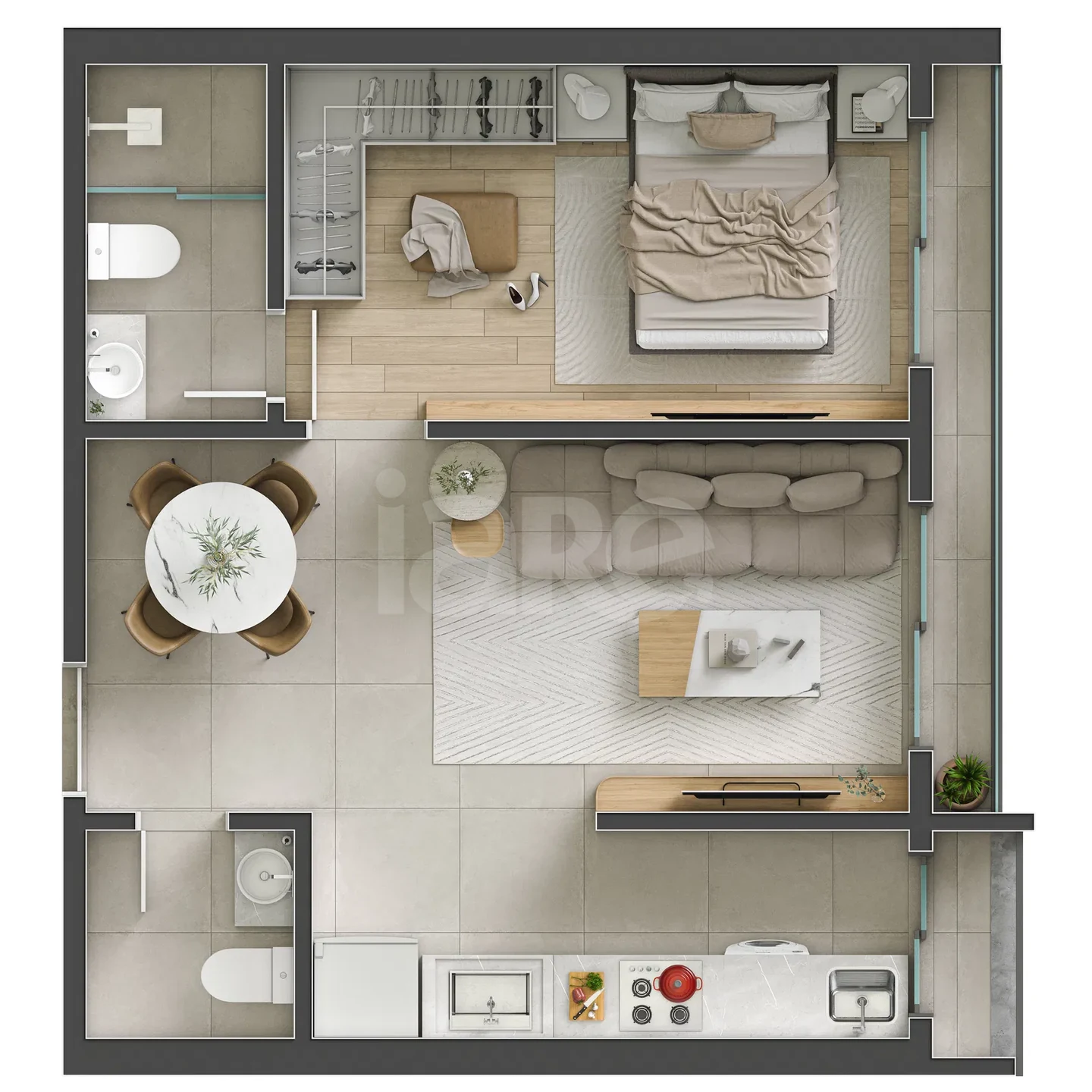 Planta — Apartamento 50,45 m²