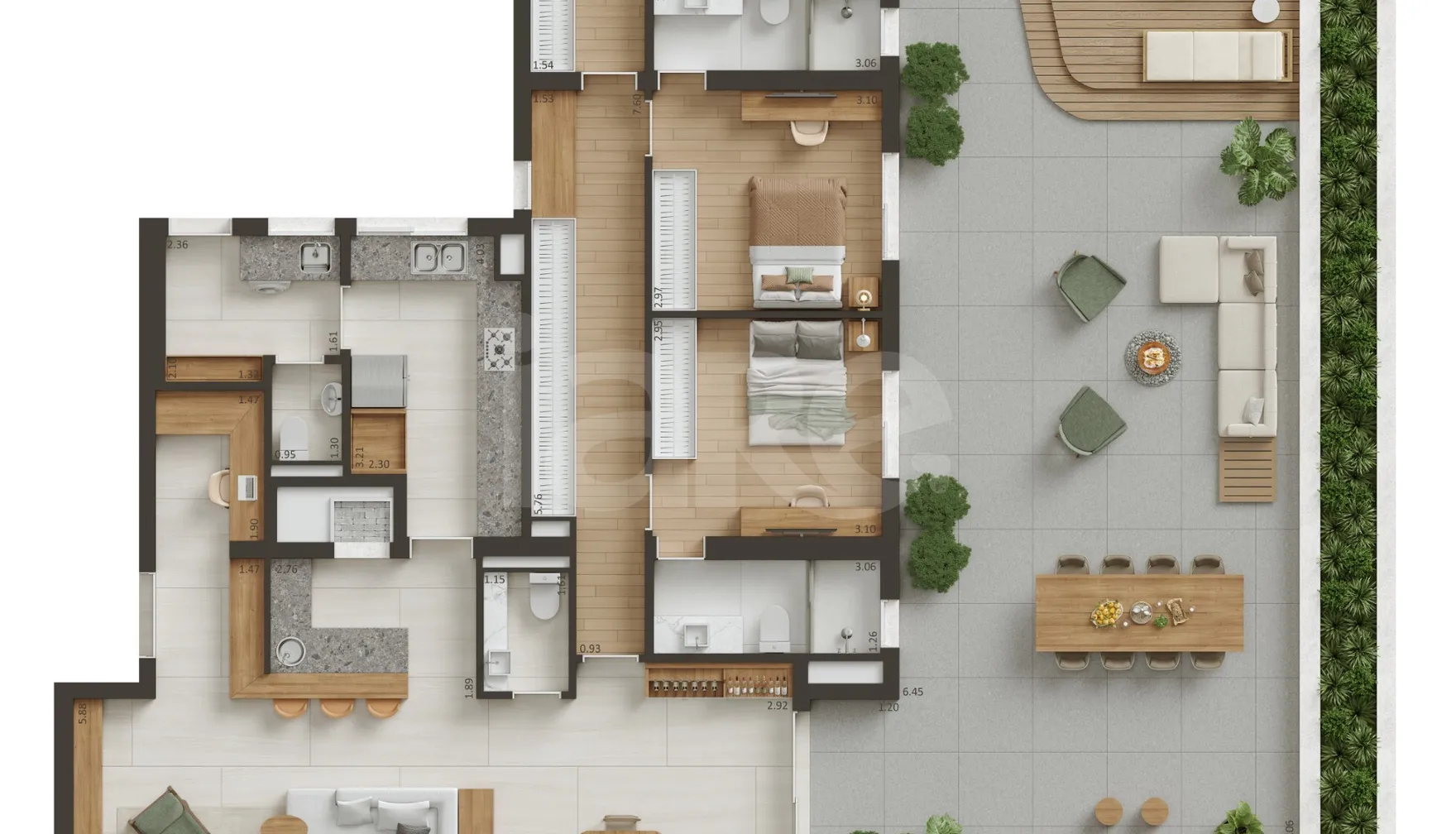 Planta — Garden 300,47 m²