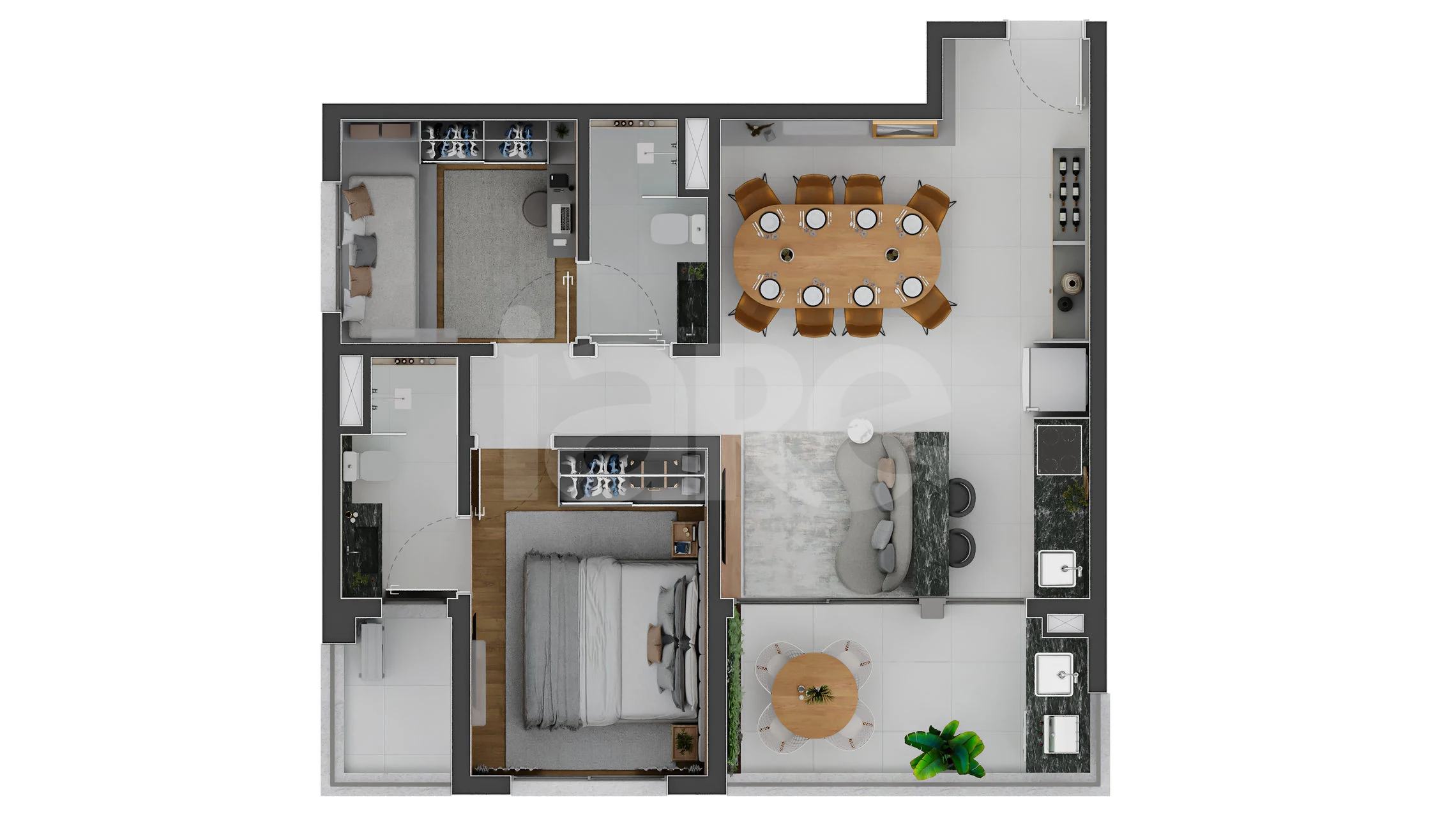 Planta — Apartamento 73,53 m²