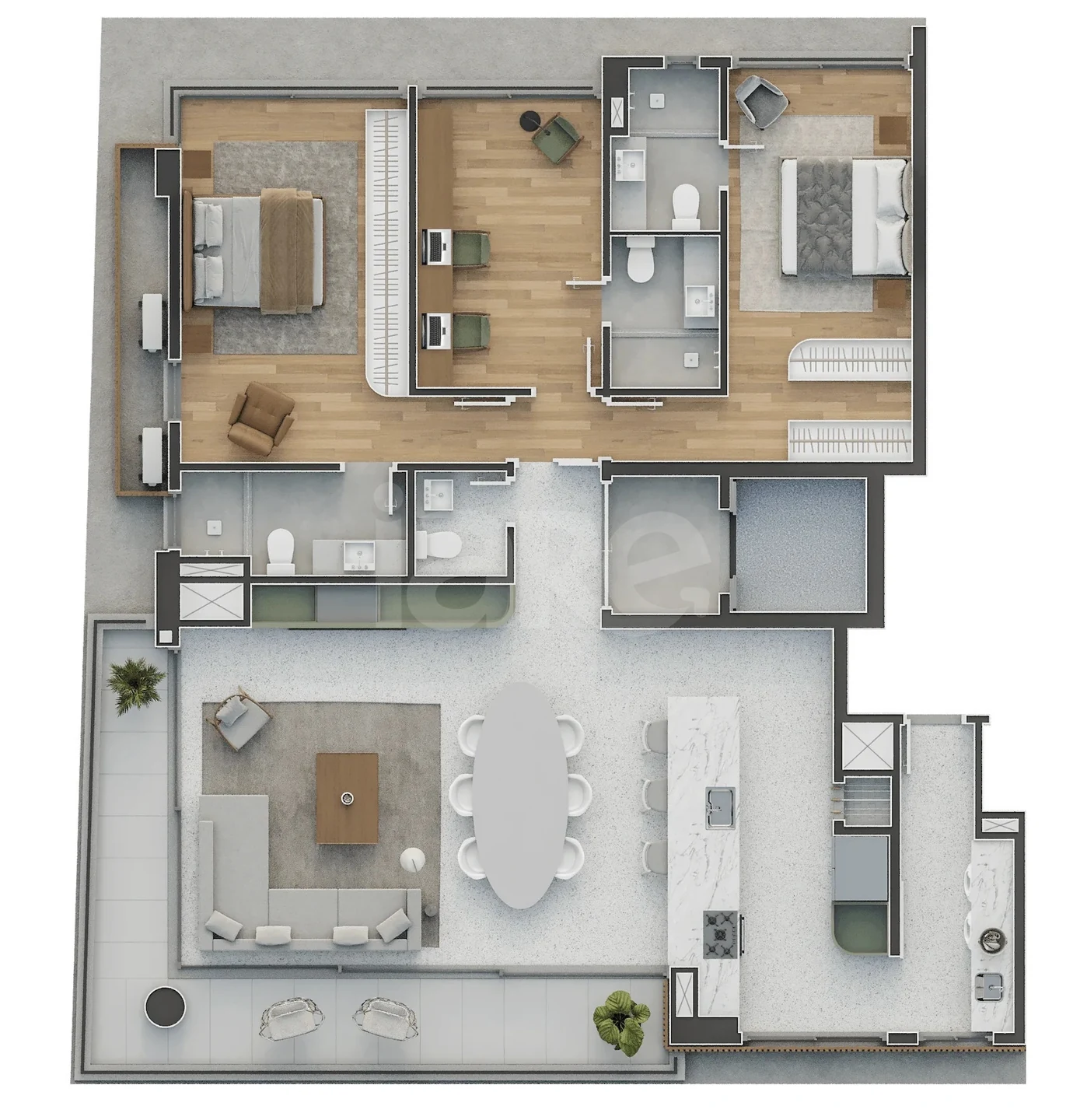 Planta — Apartamento 157,62 m²