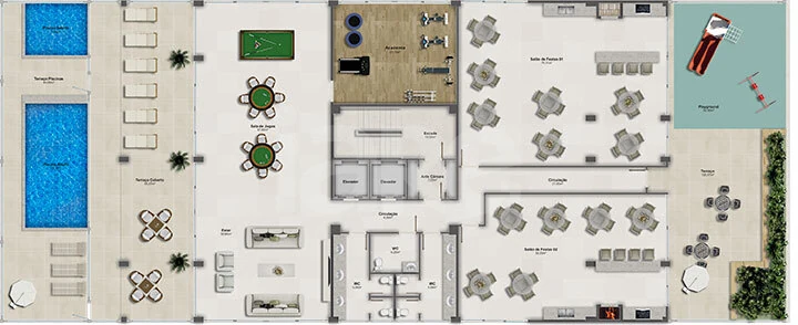 Planta — Pavimento lazer