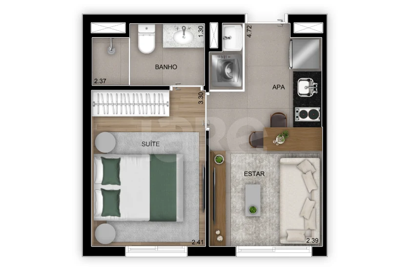 Planta — Apartamento 26 m²