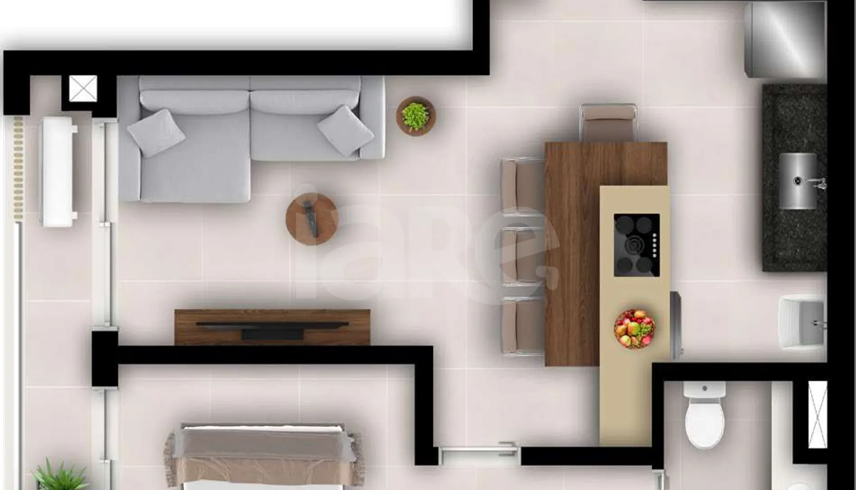 Planta — Apartamento 42,84 m²
