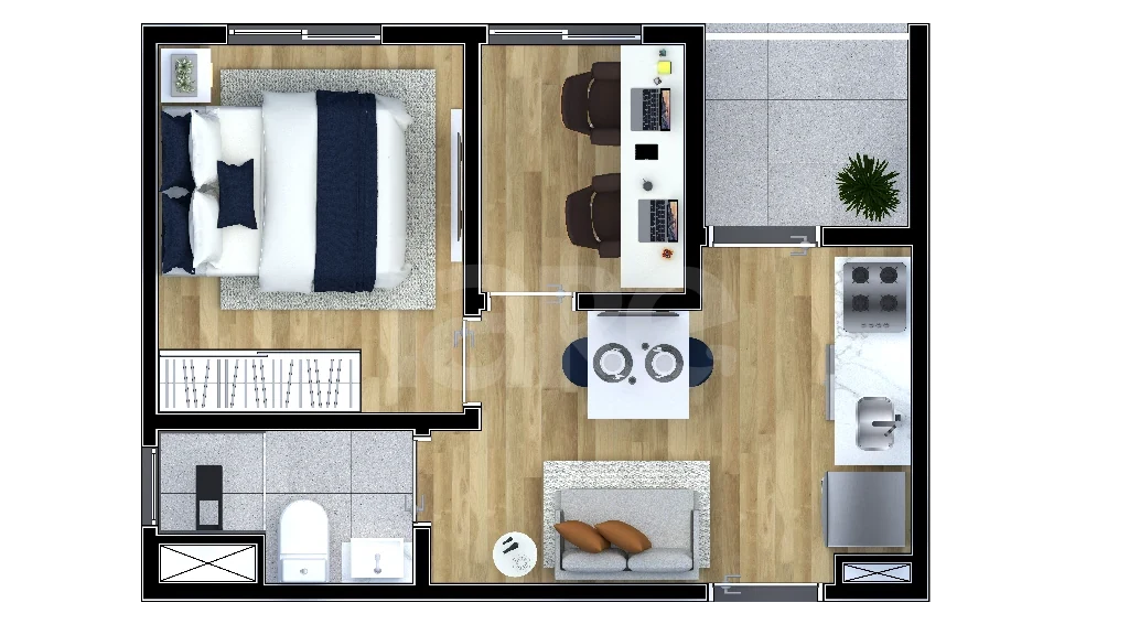 Planta — Apartamento 27,57 m²