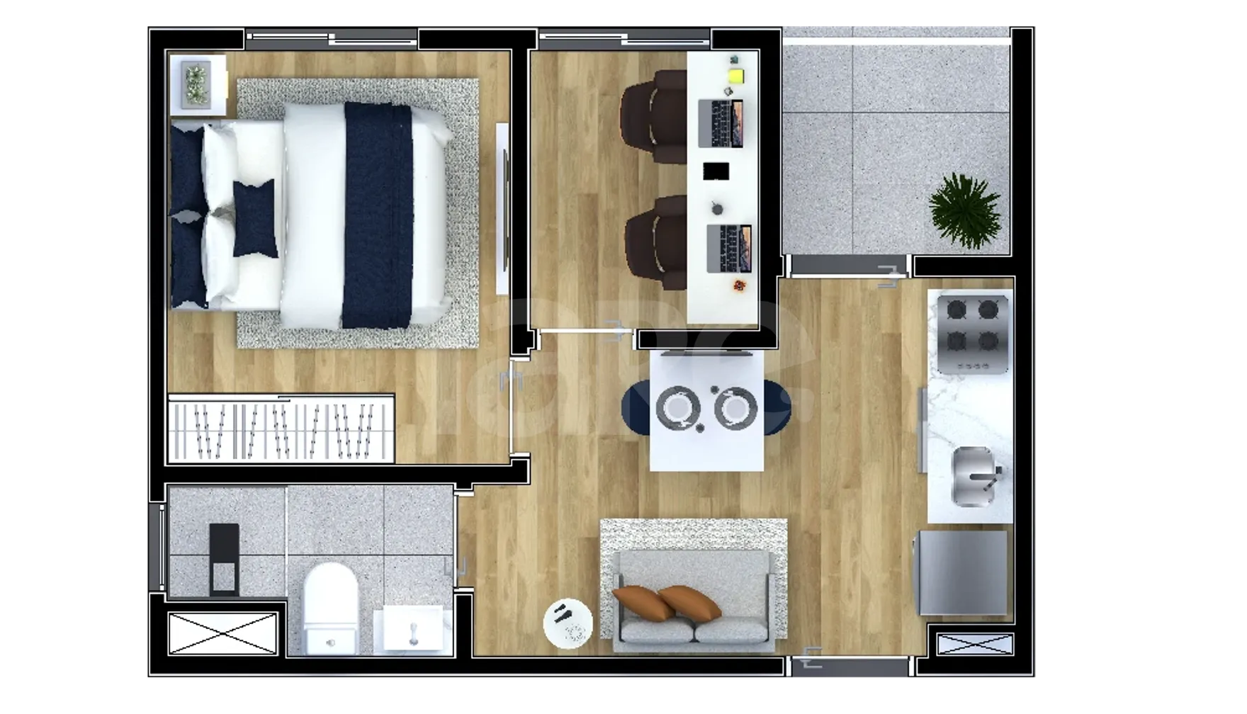 Planta — Apartamento 27,57 m²