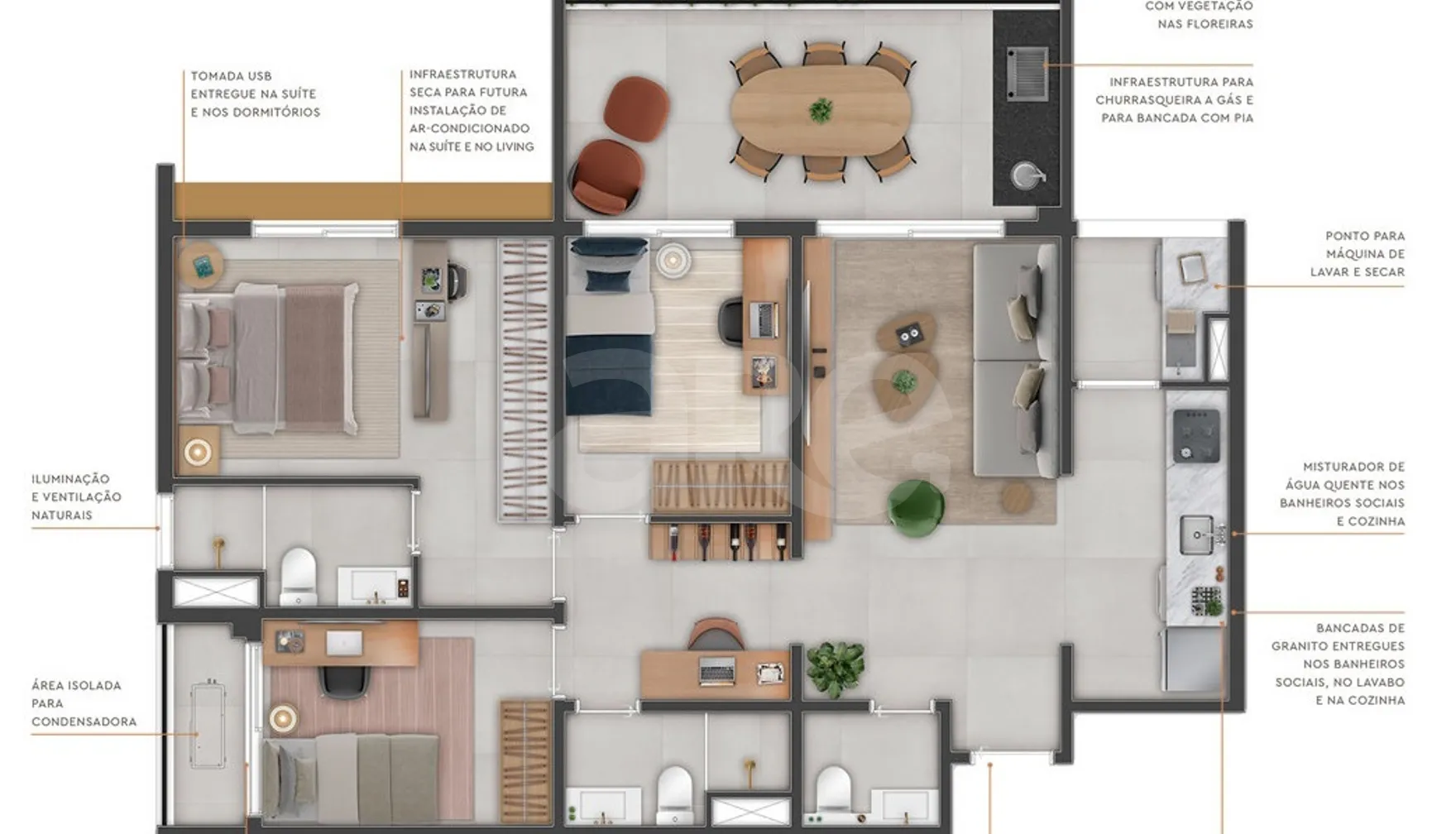 Planta — Apartamento 86,95 m²