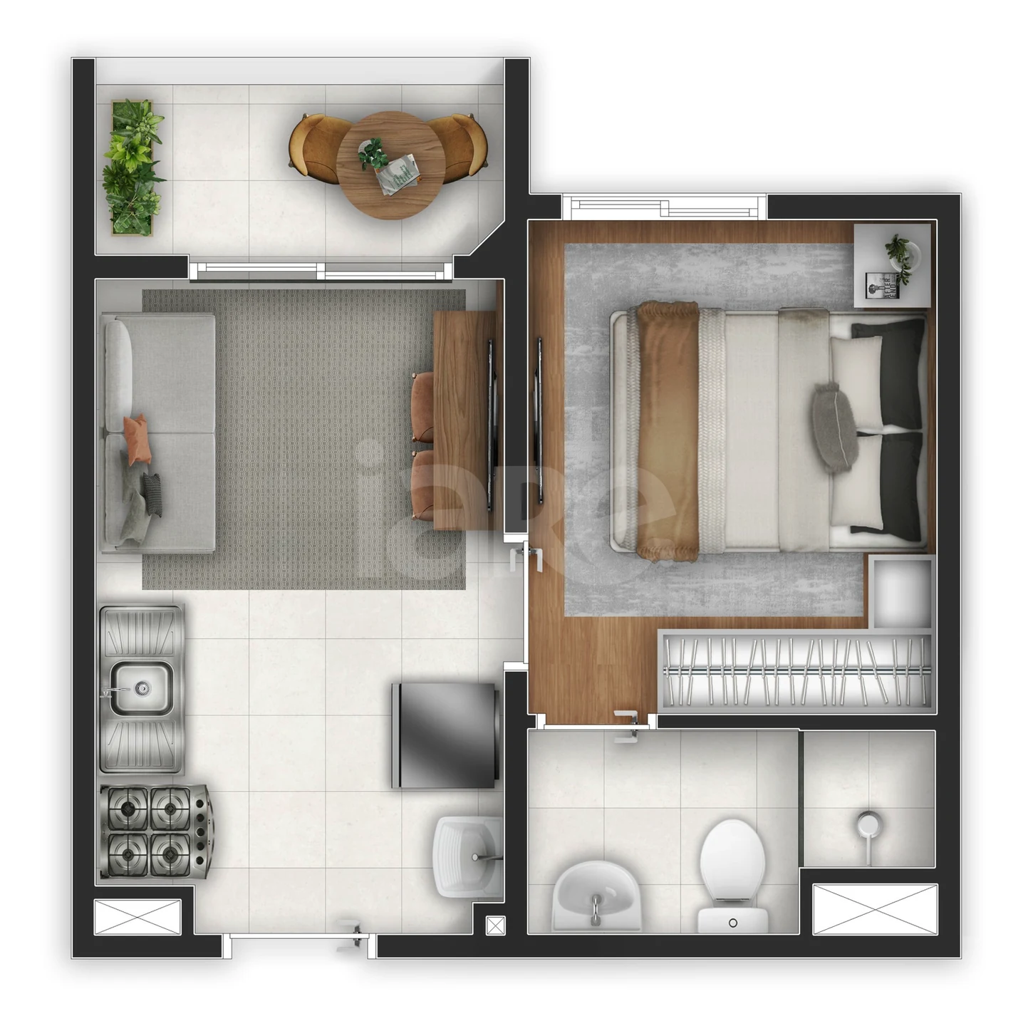 Planta — Apartamento 24,81 m²